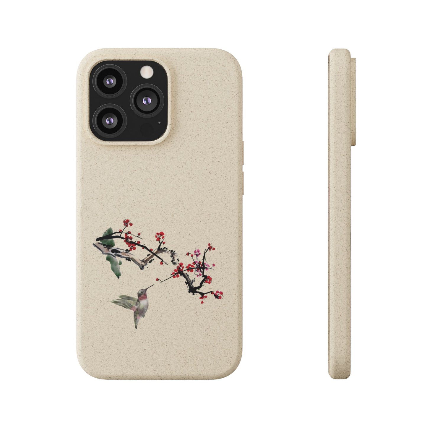 Plum Blossoms Biodegradable Bamboo Phone Case
