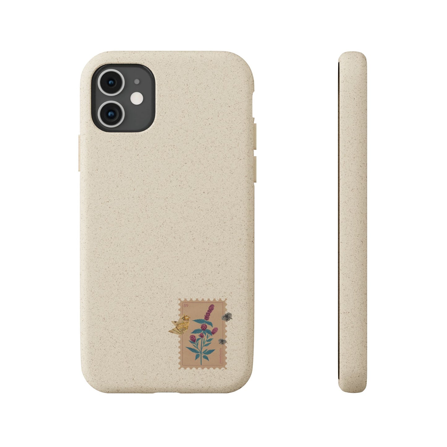 Timbre Menthe Poivrée Coque de Téléphone en Bambou Biodégradable
