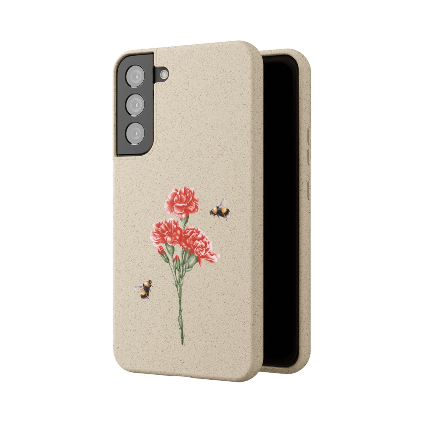 Red Carnations Biodegradable Bamboo Phone Case