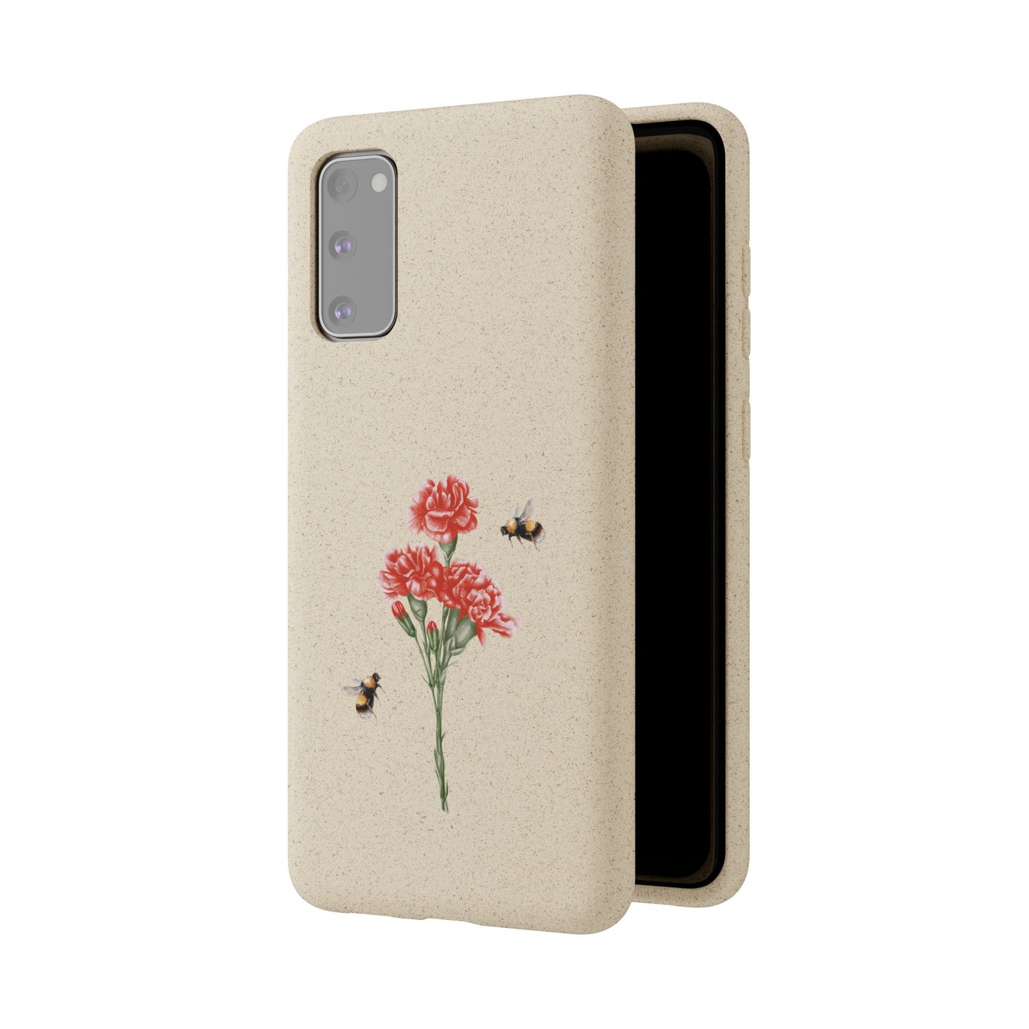 Red Carnations Biodegradable Bamboo Phone Case
