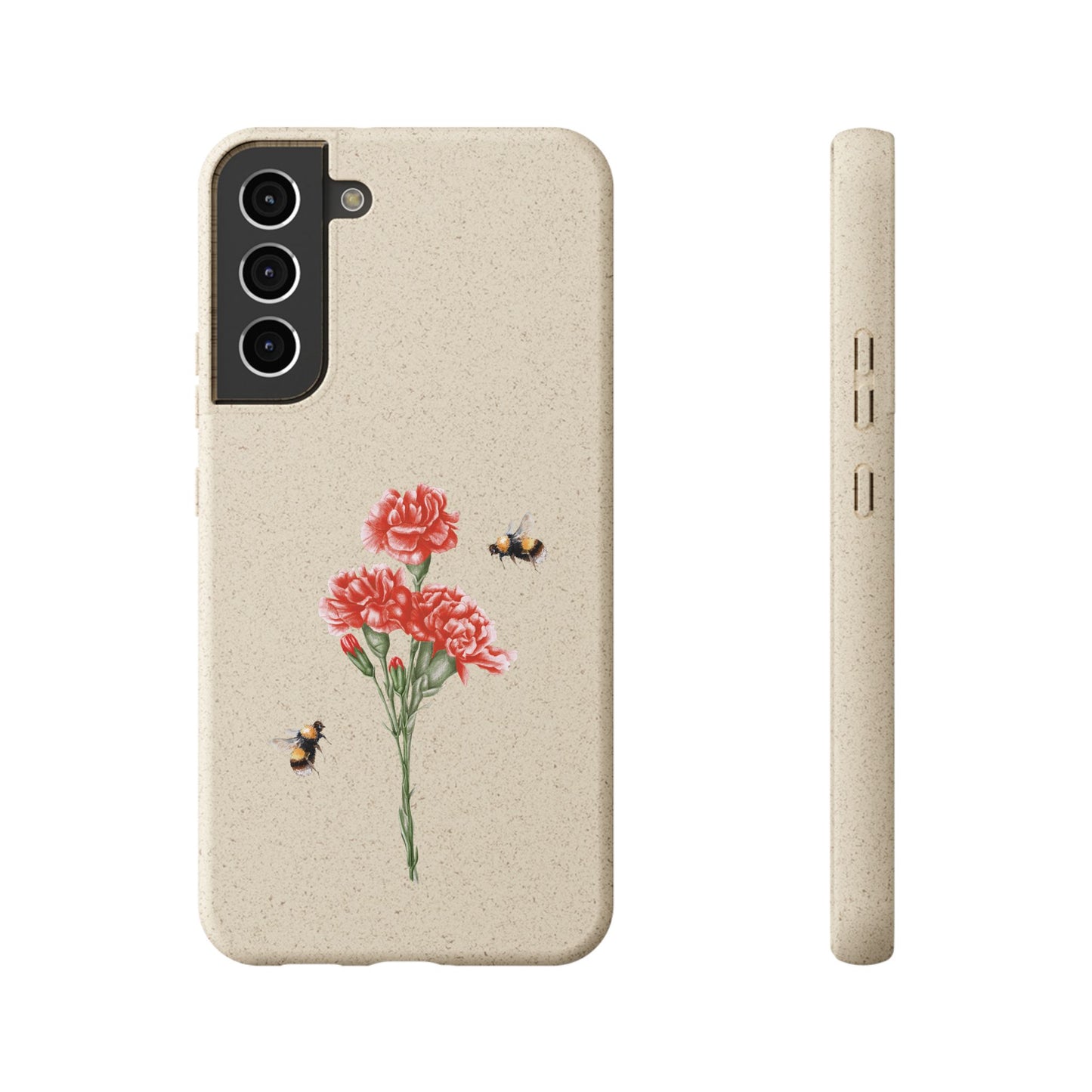 Red Carnations Biodegradable Bamboo Phone Case