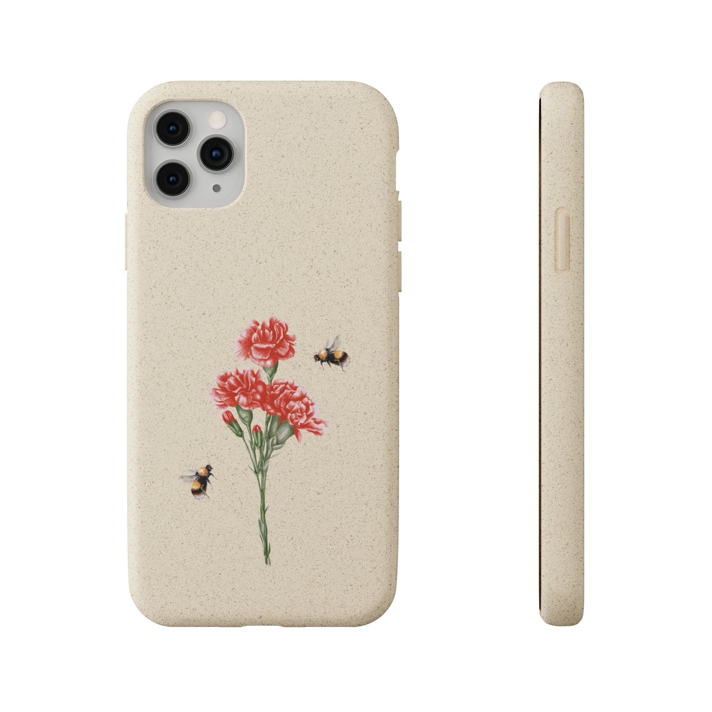 Red Carnations Biodegradable Bamboo Phone Case