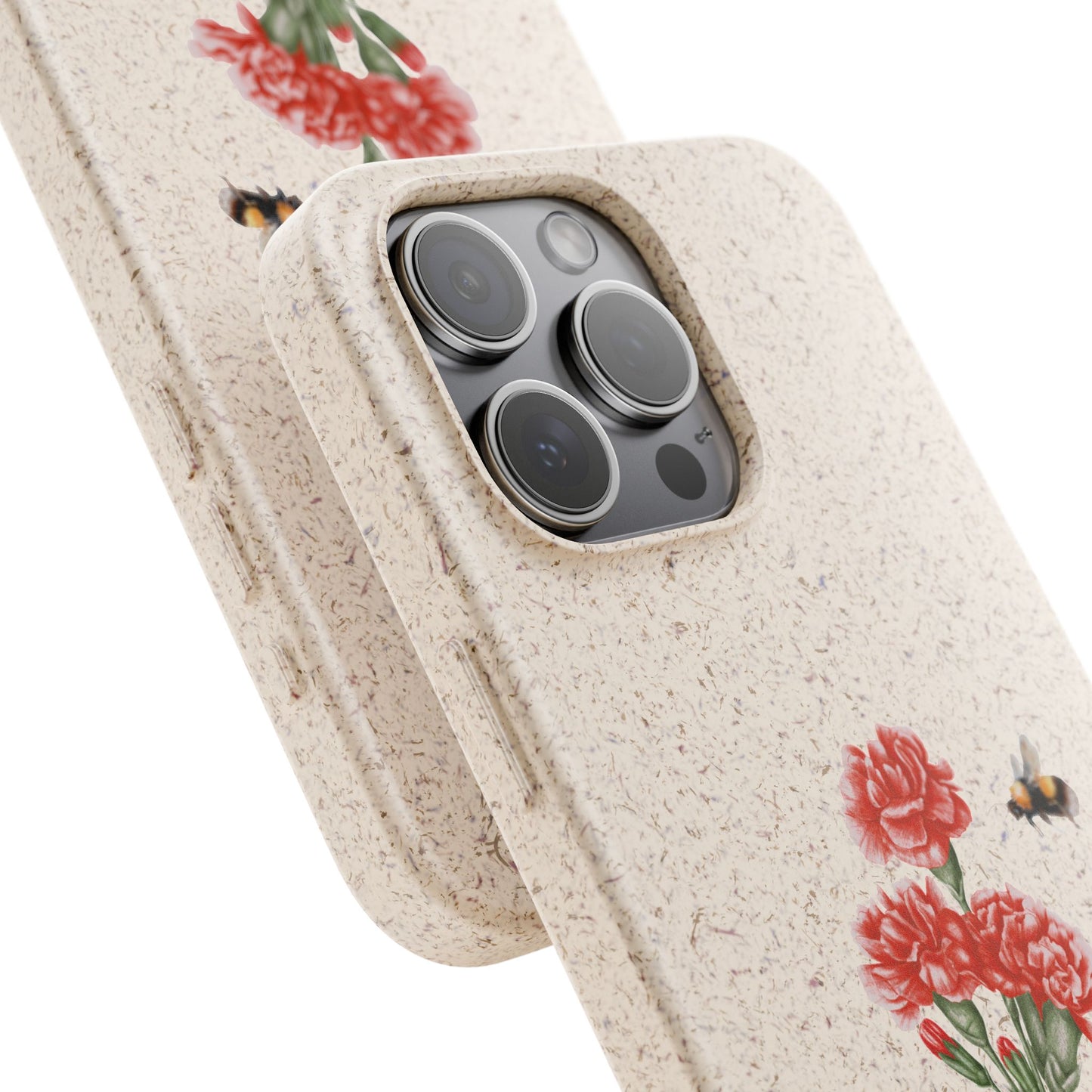 Red Carnations Biodegradable Bamboo Phone Case