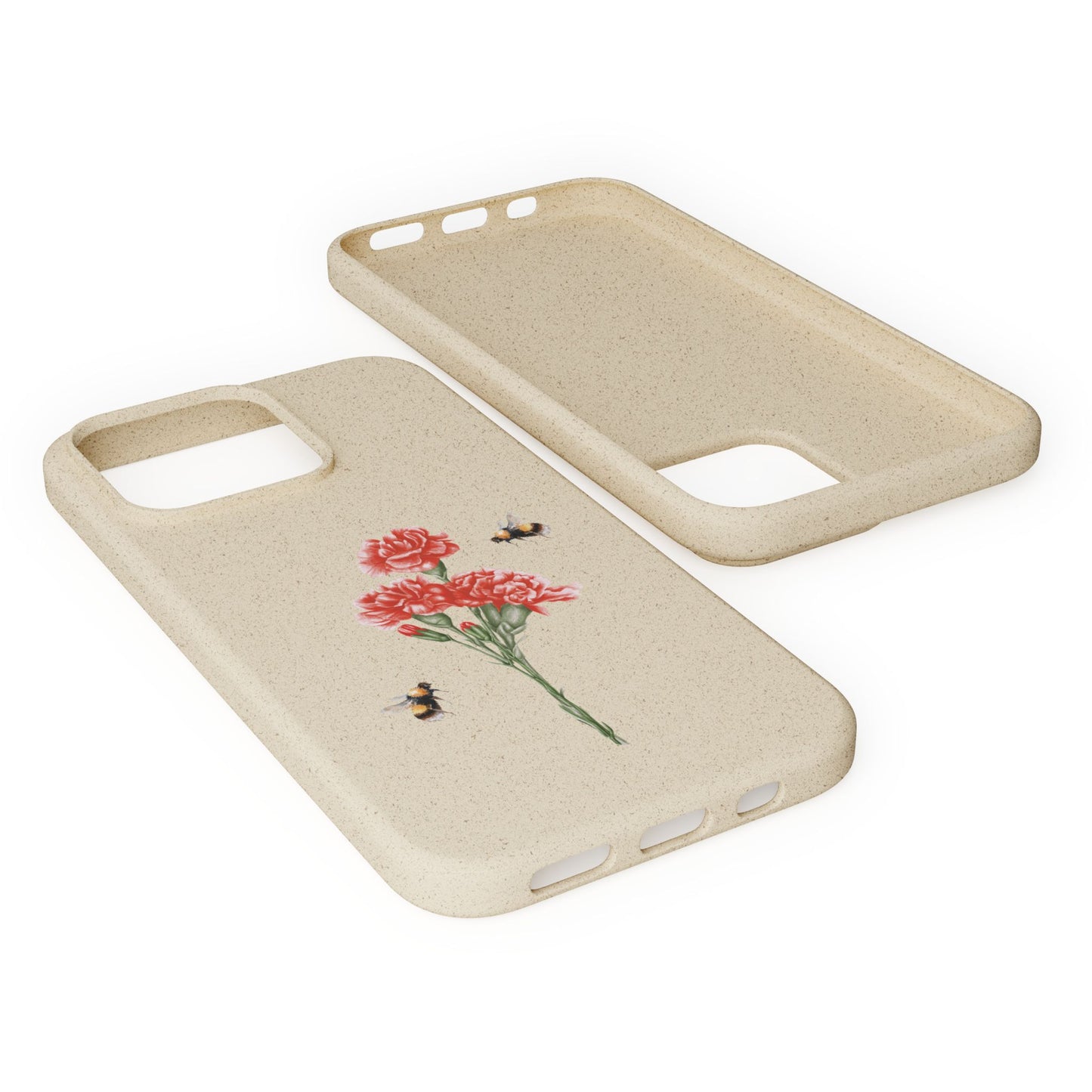 Red Carnations Biodegradable Bamboo Phone Case