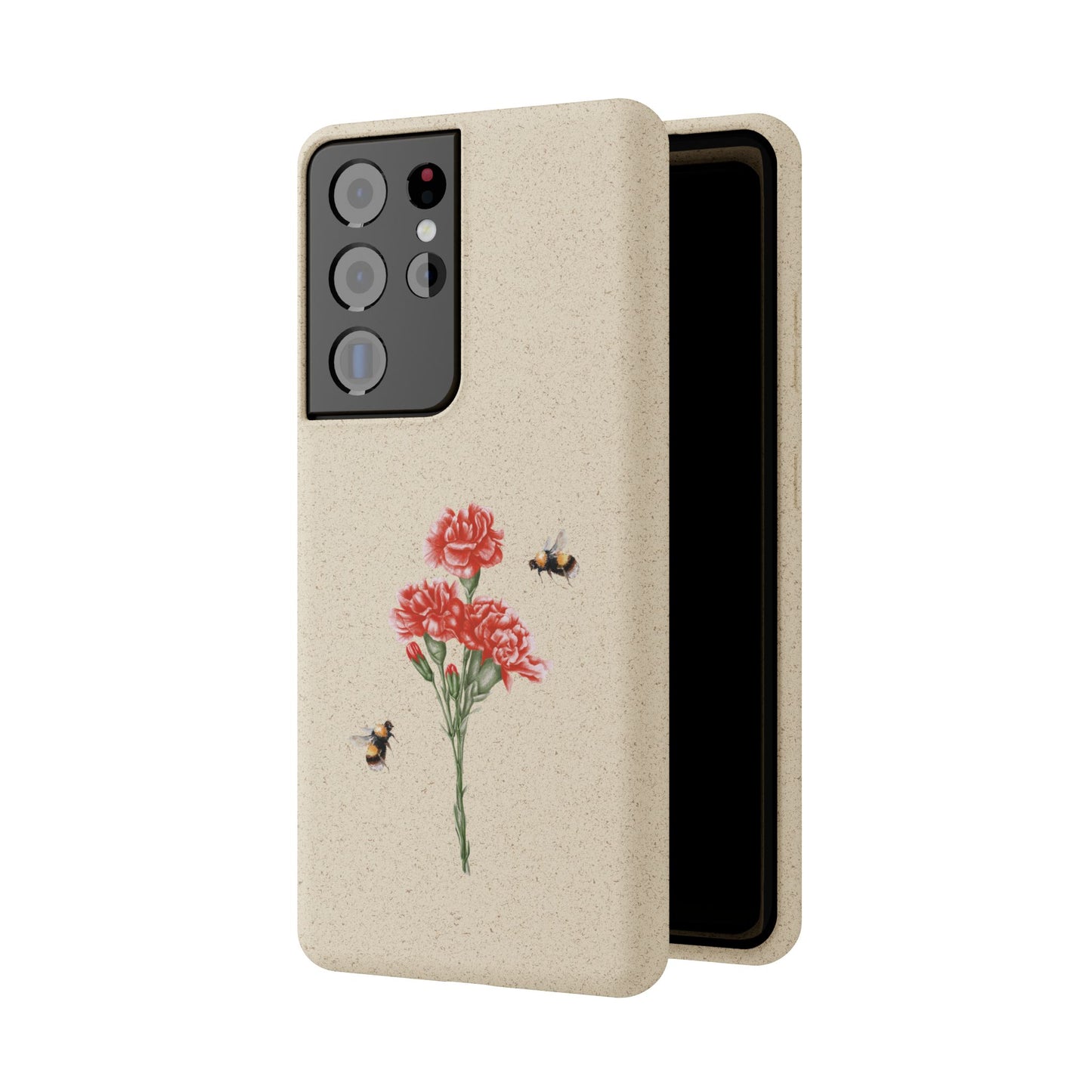 Red Carnations Biodegradable Bamboo Phone Case
