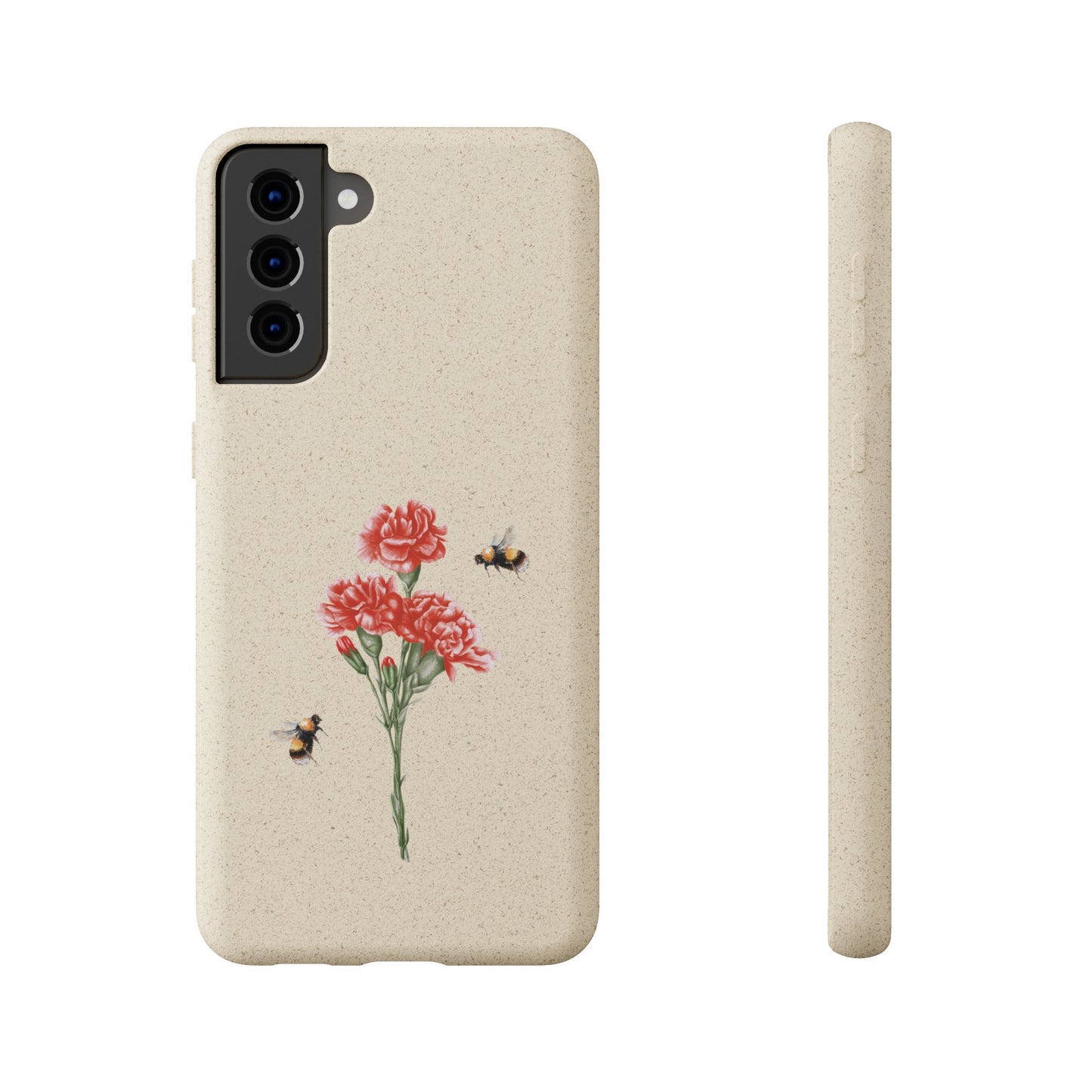 Red Carnations Biodegradable Bamboo Phone Case