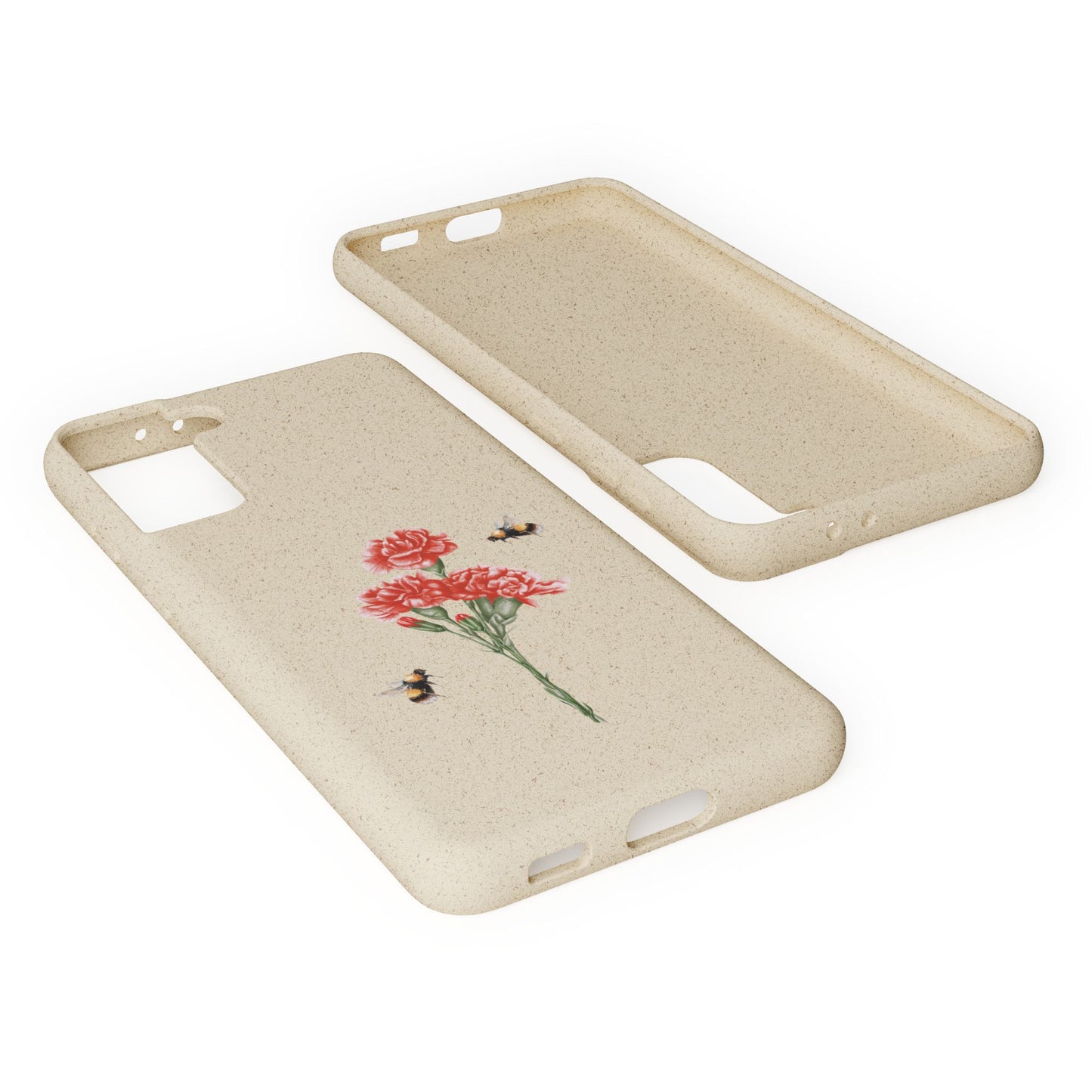 Red Carnations Biodegradable Bamboo Phone Case