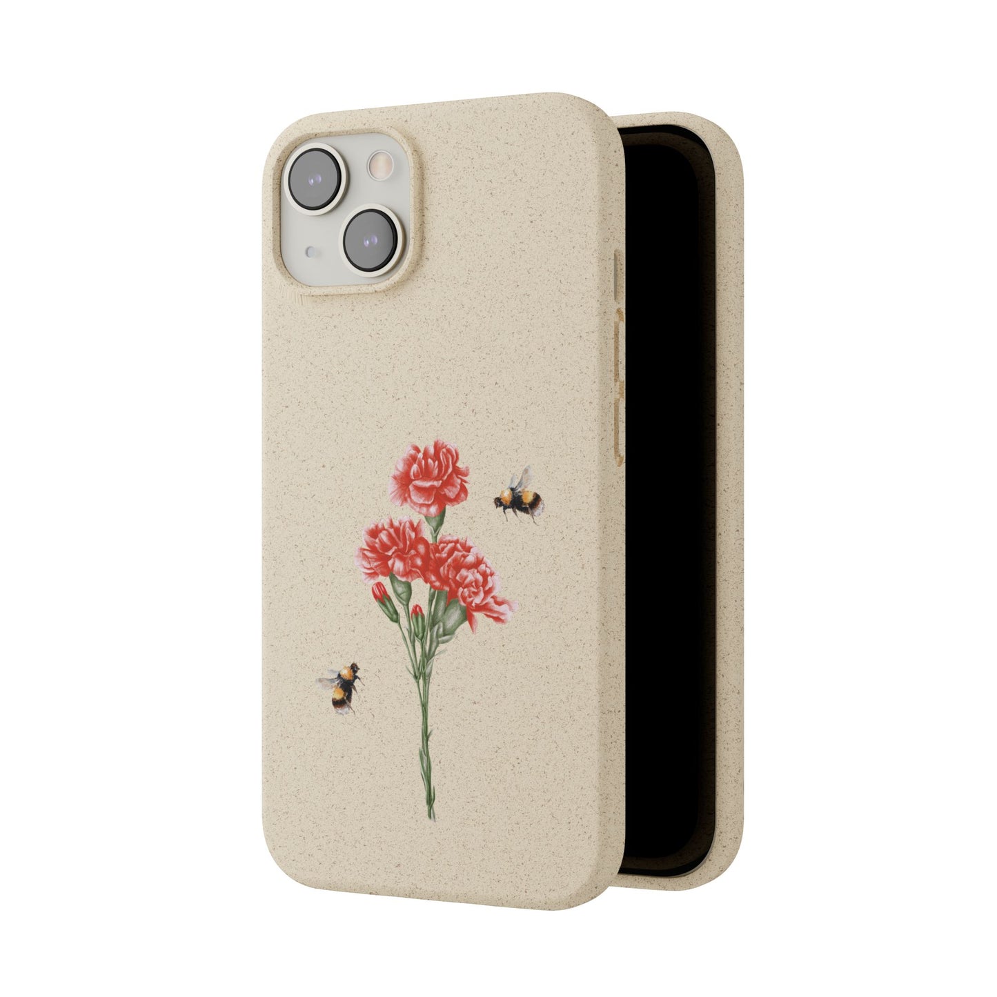 Red Carnations Biodegradable Bamboo Phone Case