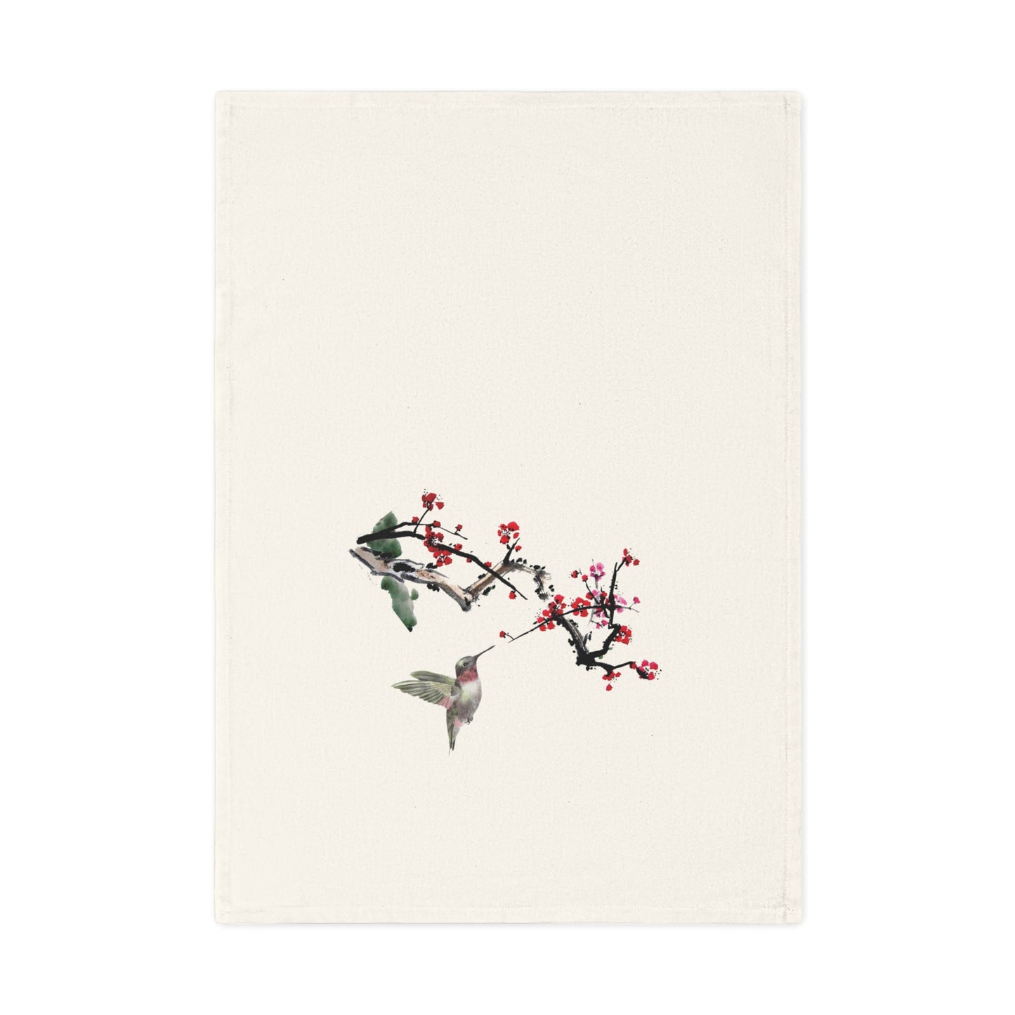 Plum Blossoms Organic Cotton Tea Towel