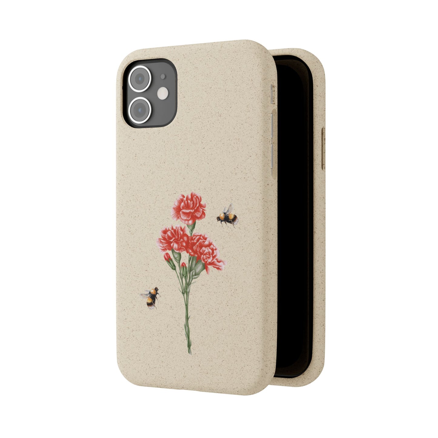 Red Carnations Biodegradable Bamboo Phone Case