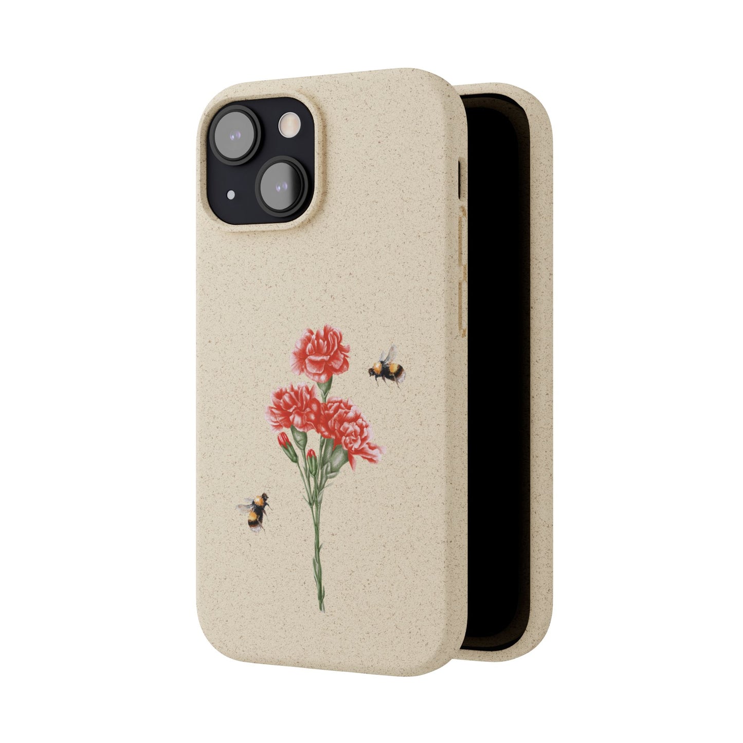 Red Carnations Biodegradable Bamboo Phone Case