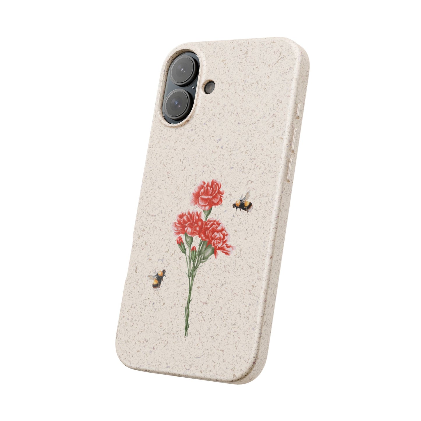 Red Carnations Biodegradable Bamboo Phone Case