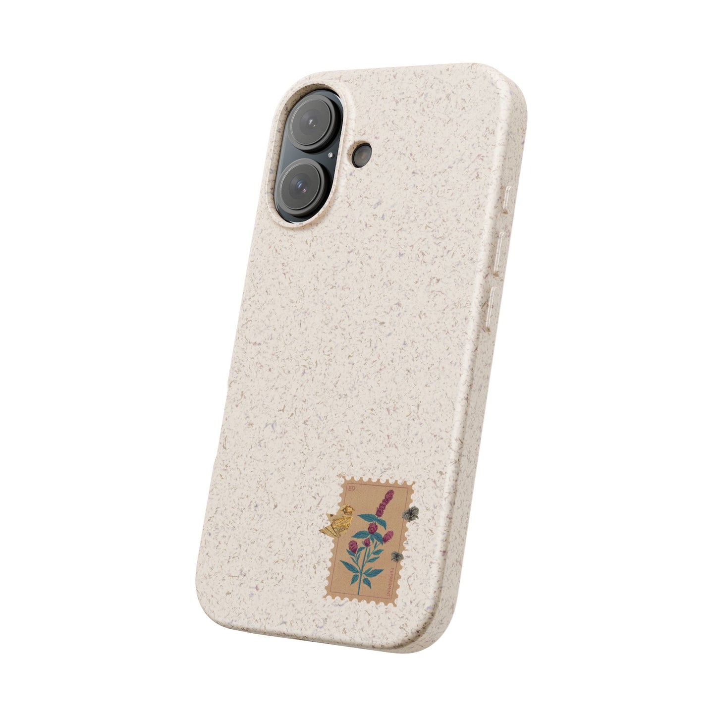 Timbre Menthe Poivrée Coque de Téléphone en Bambou Biodégradable