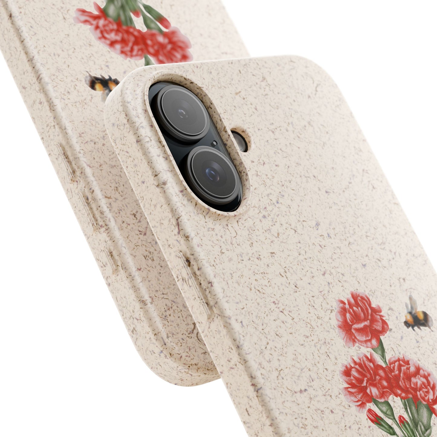 Red Carnations Biodegradable Bamboo Phone Case