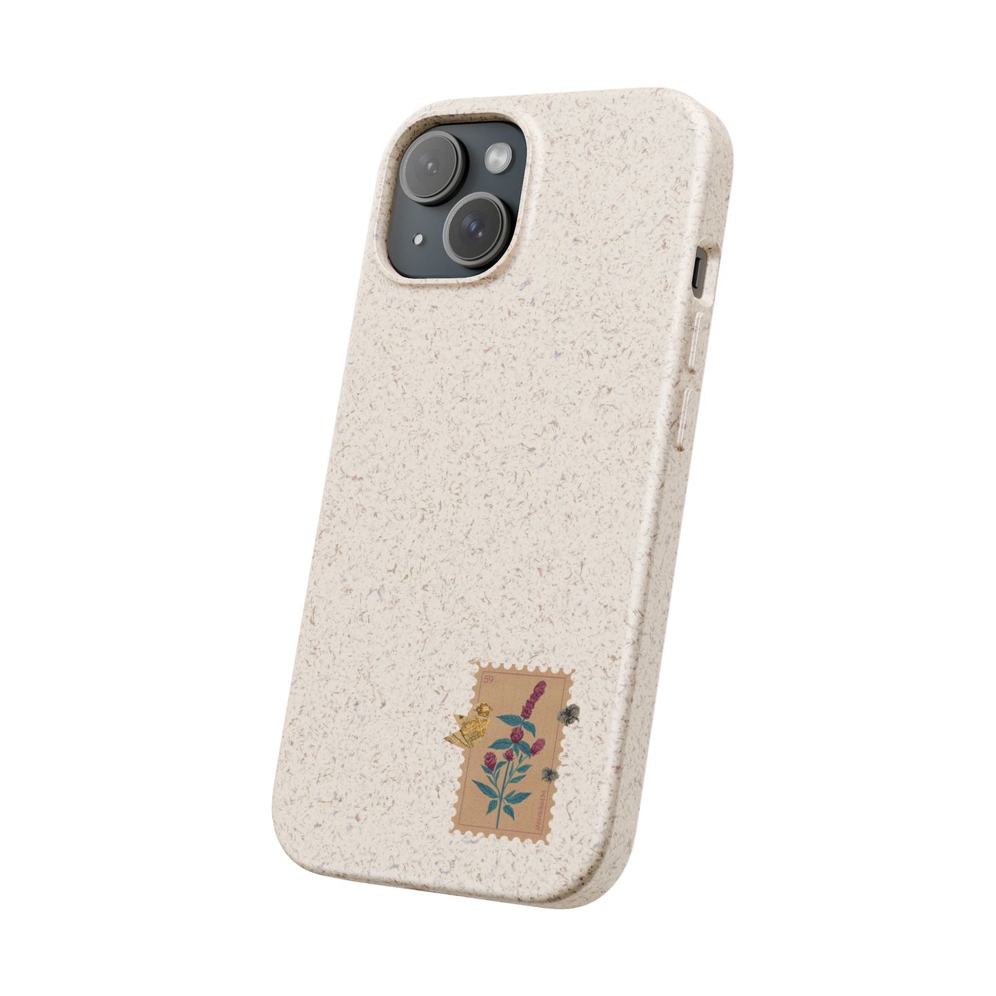 Timbre Menthe Poivrée Coque de Téléphone en Bambou Biodégradable