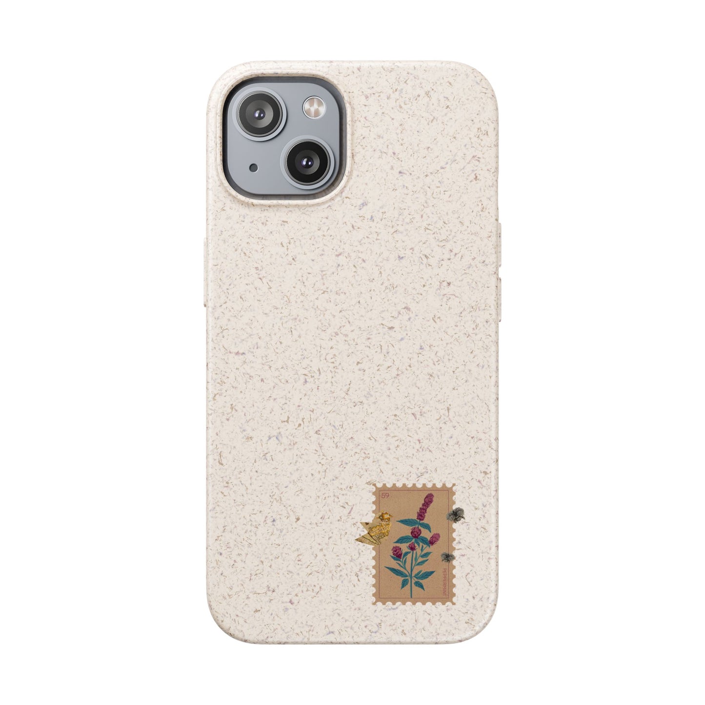 Timbre Menthe Poivrée Coque de Téléphone en Bambou Biodégradable