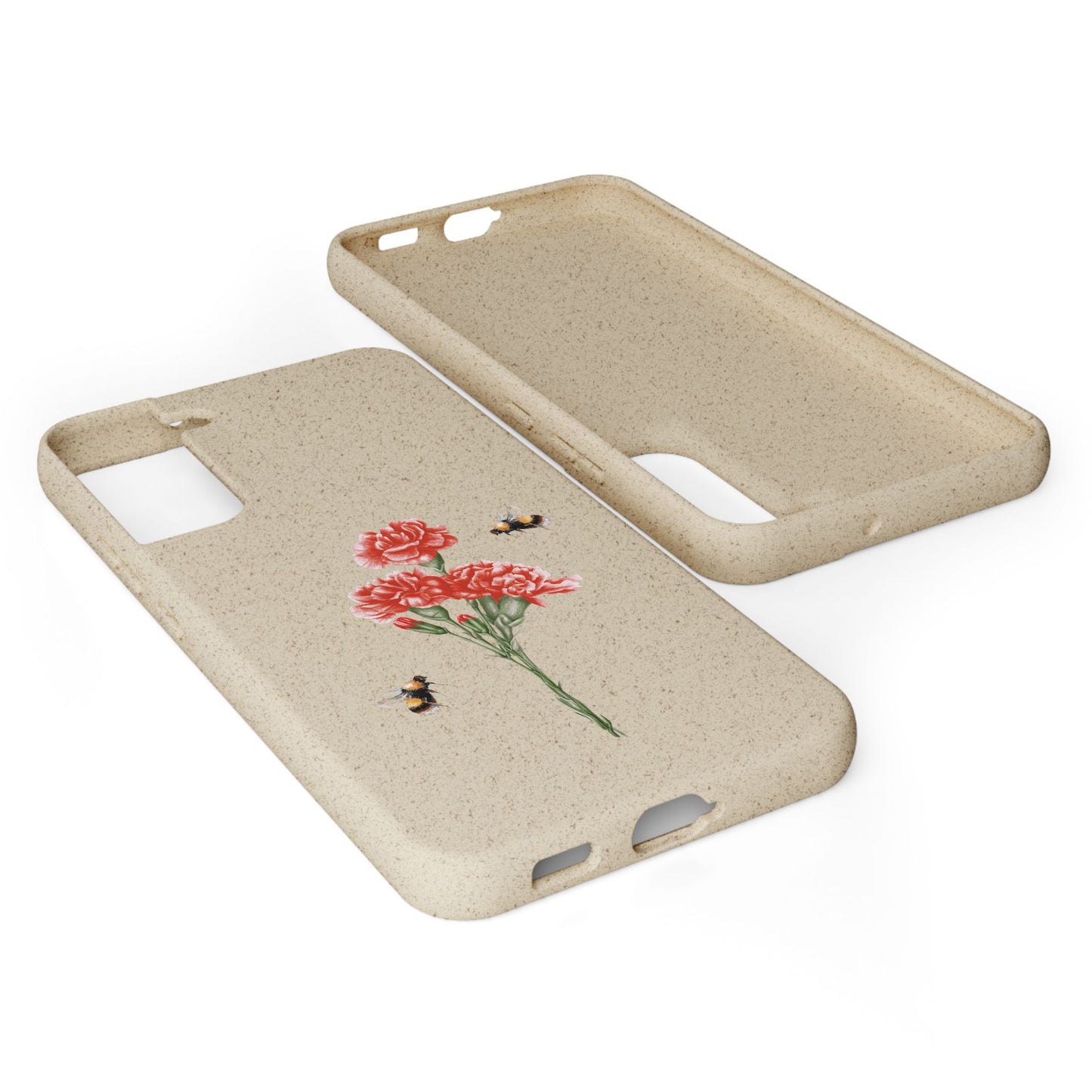 Red Carnations Biodegradable Bamboo Phone Case