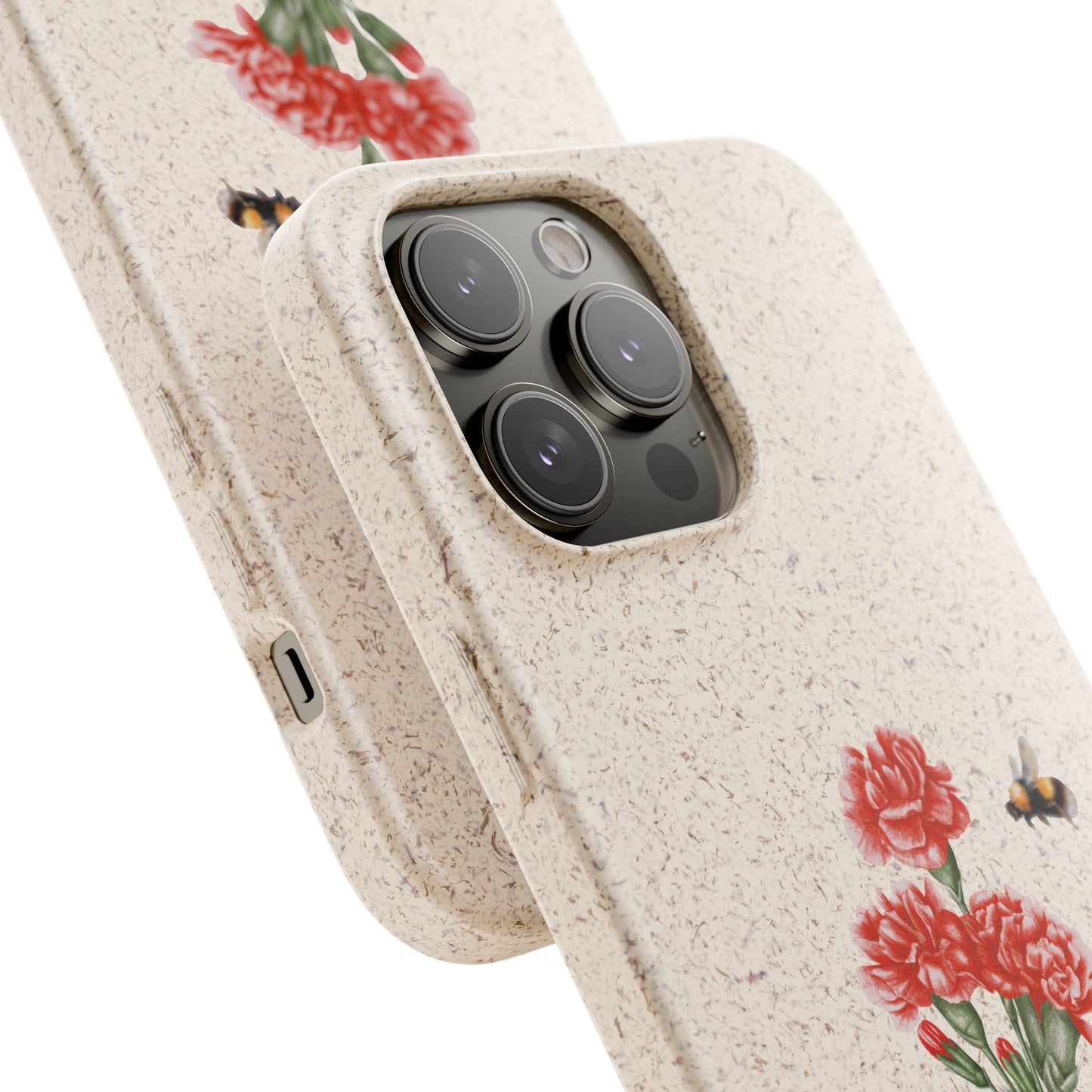 Red Carnations Biodegradable Bamboo Phone Case
