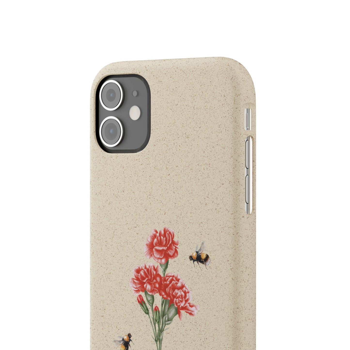 Red Carnations Biodegradable Bamboo Phone Case