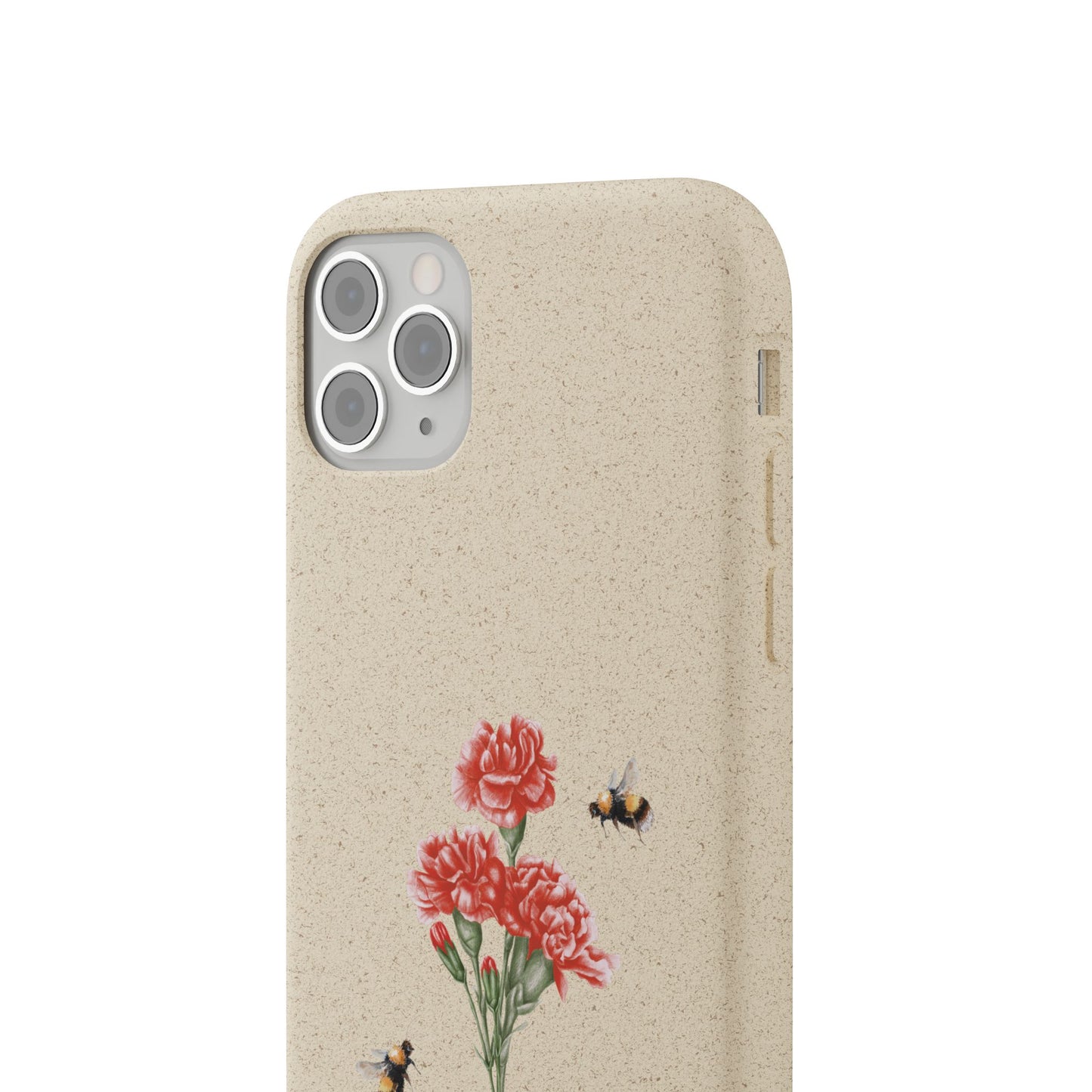 Red Carnations Biodegradable Bamboo Phone Case