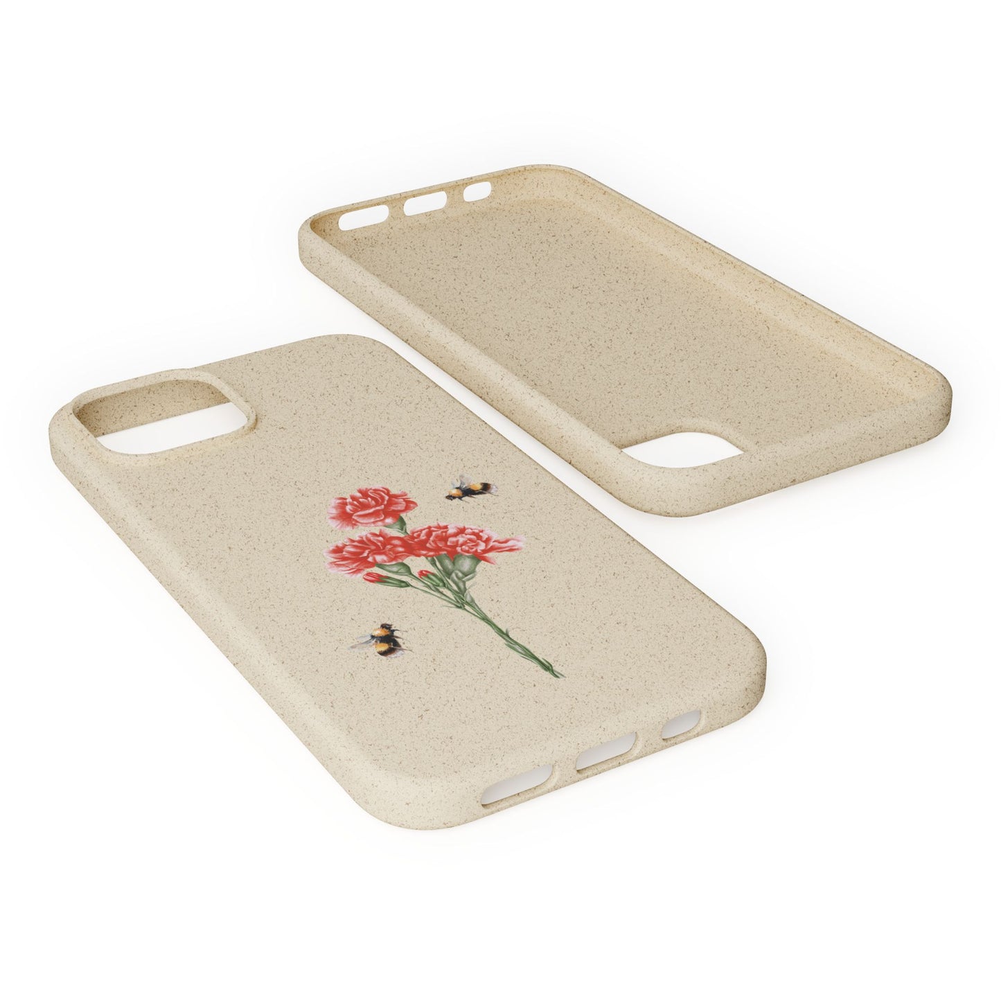 Red Carnations Biodegradable Bamboo Phone Case