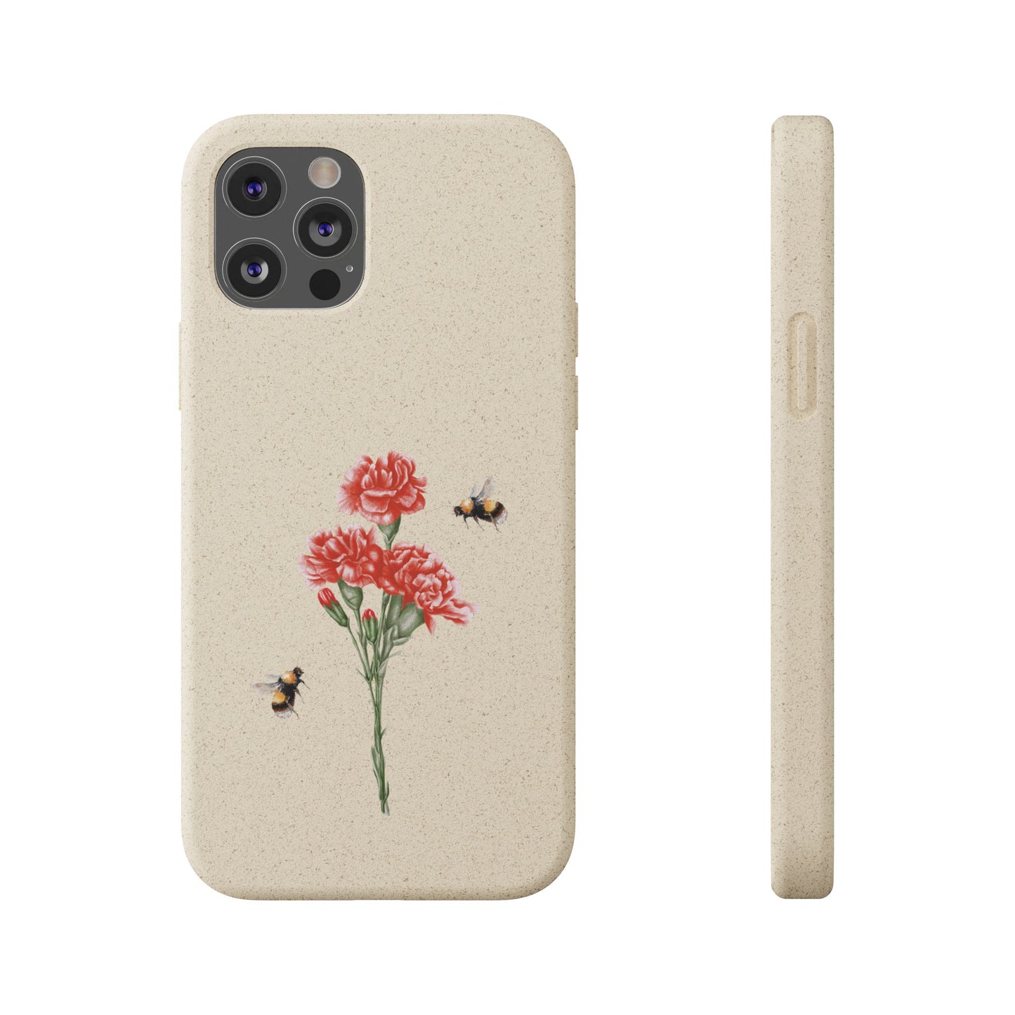 Red Carnations Biodegradable Bamboo Phone Case