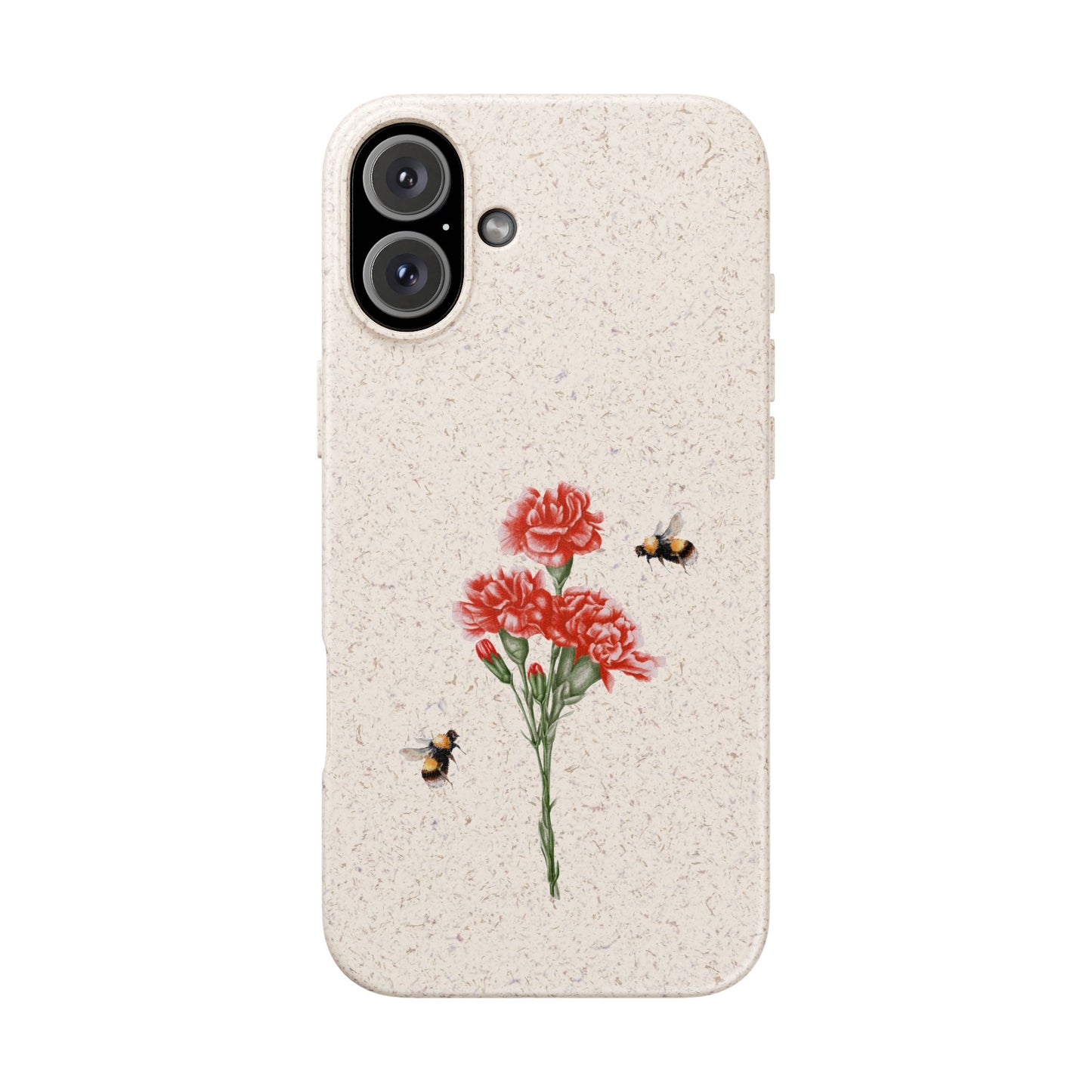 Red Carnations Biodegradable Bamboo Phone Case