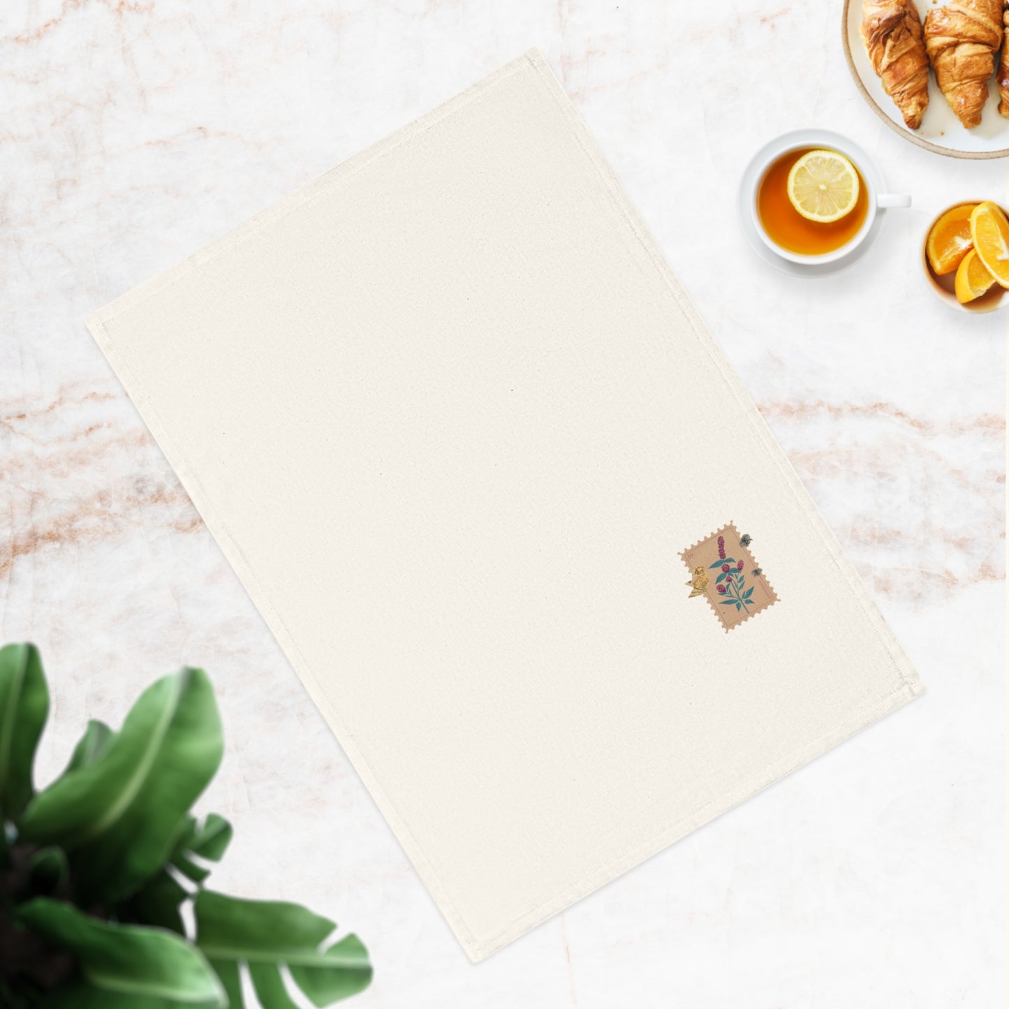 Peppermint Stamp Organic Cotton Tea Towel