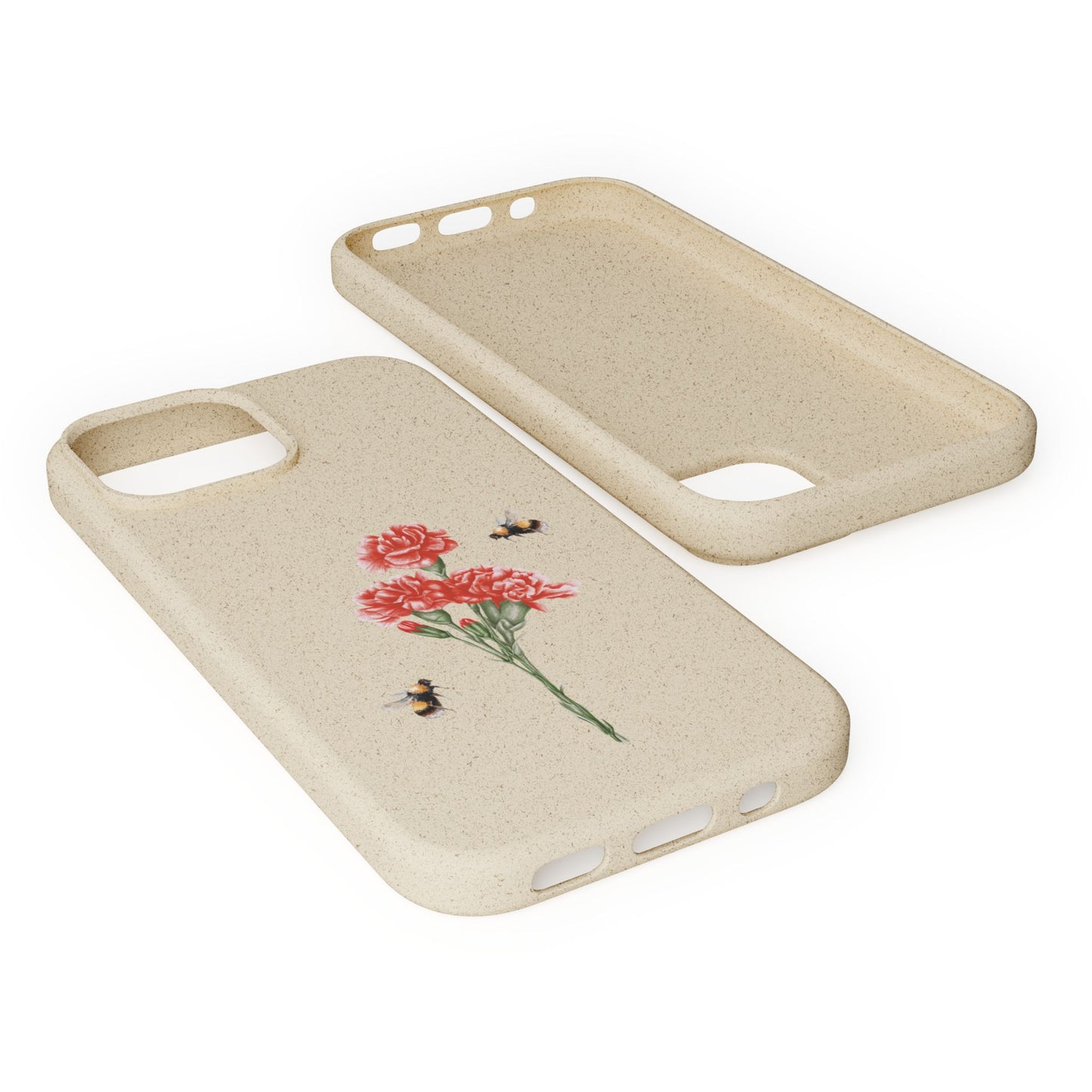 Red Carnations Biodegradable Bamboo Phone Case
