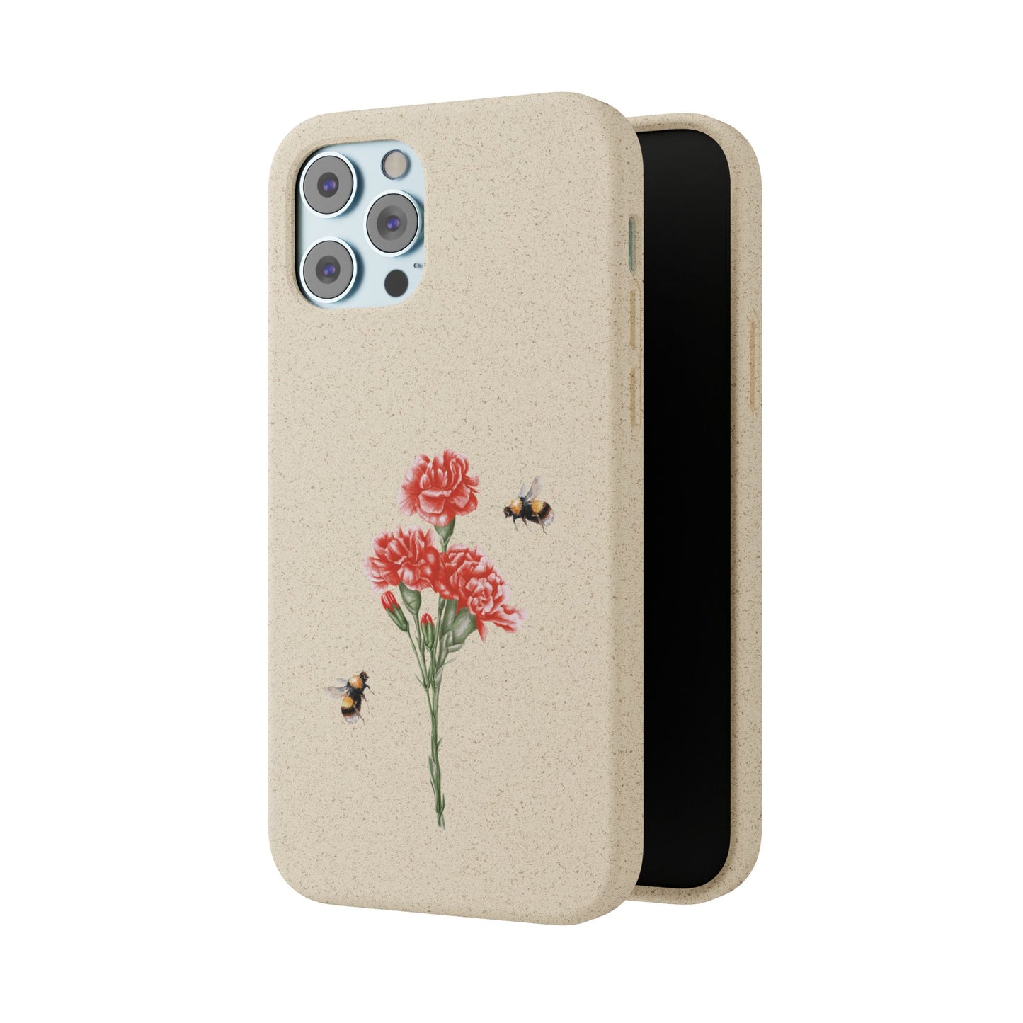 Red Carnations Biodegradable Bamboo Phone Case