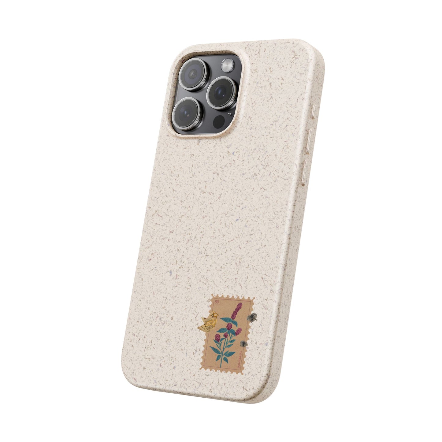 Timbre Menthe Poivrée Coque de Téléphone en Bambou Biodégradable