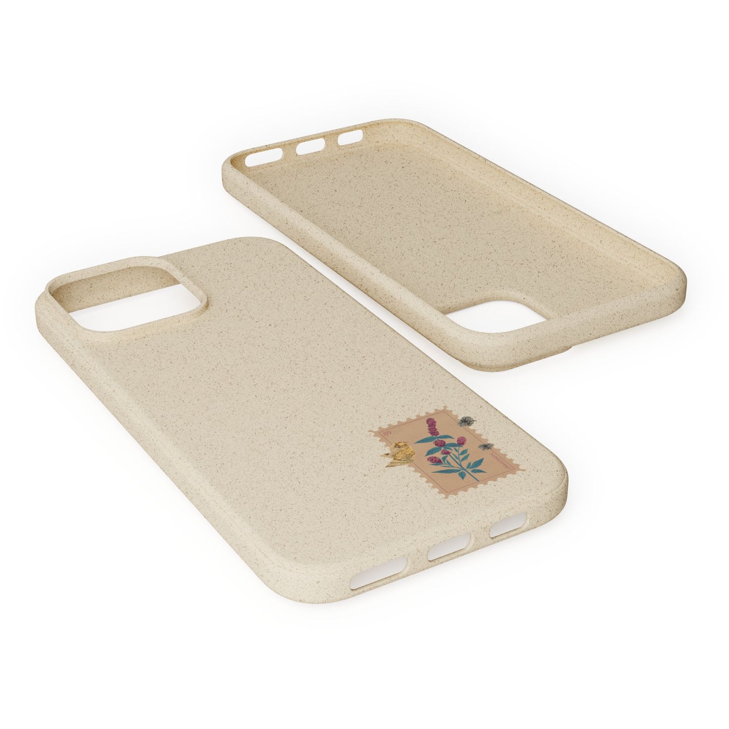Timbre Menthe Poivrée Coque de Téléphone en Bambou Biodégradable