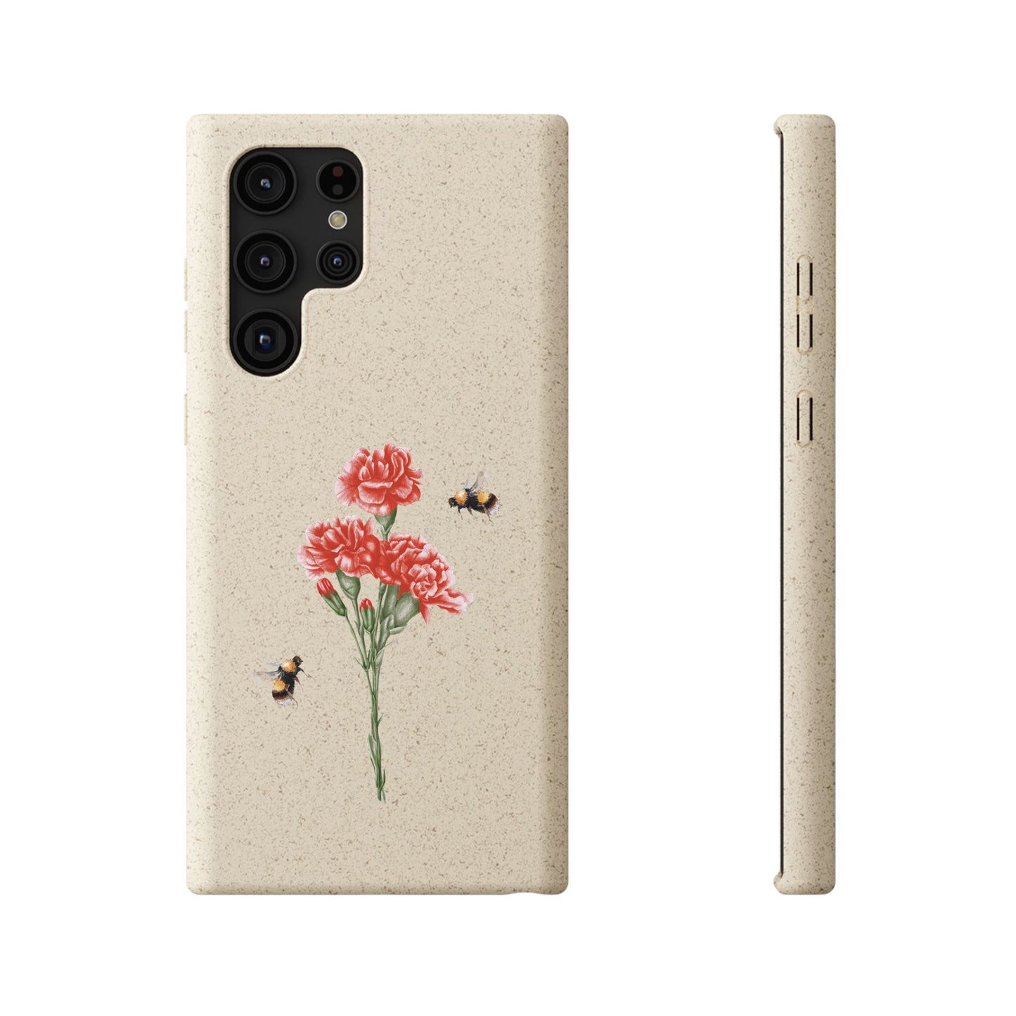 Red Carnations Biodegradable Bamboo Phone Case
