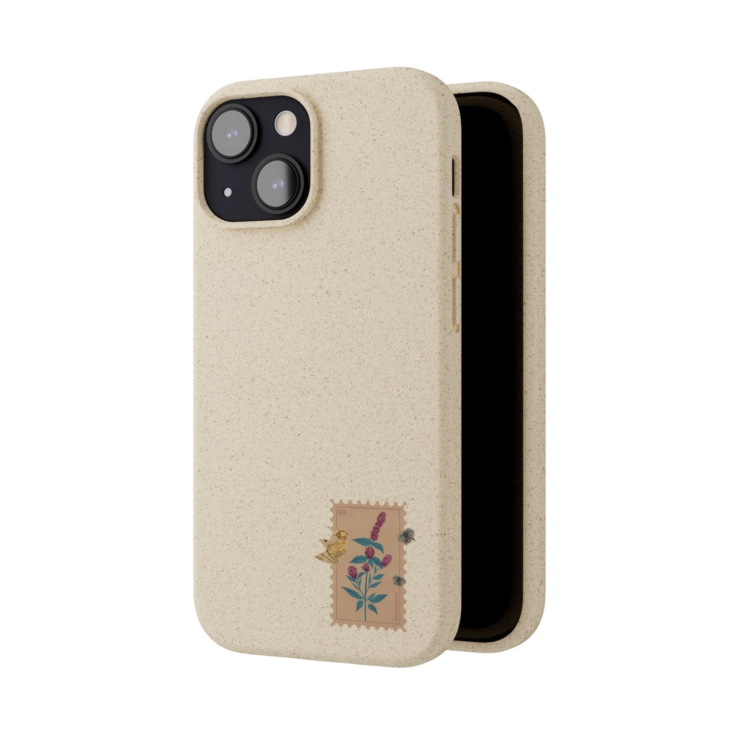 Timbre Menthe Poivrée Coque de Téléphone en Bambou Biodégradable
