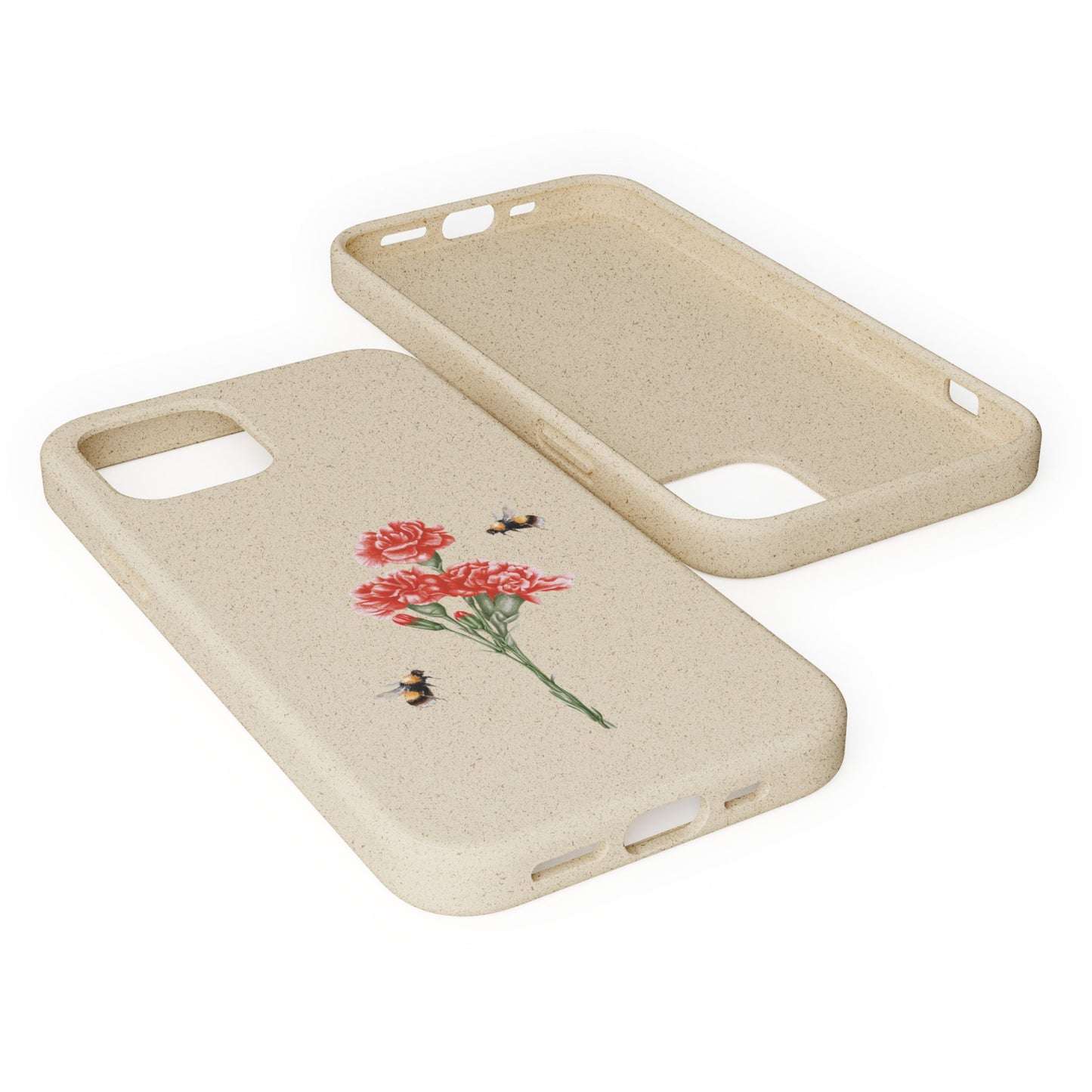 Red Carnations Biodegradable Bamboo Phone Case