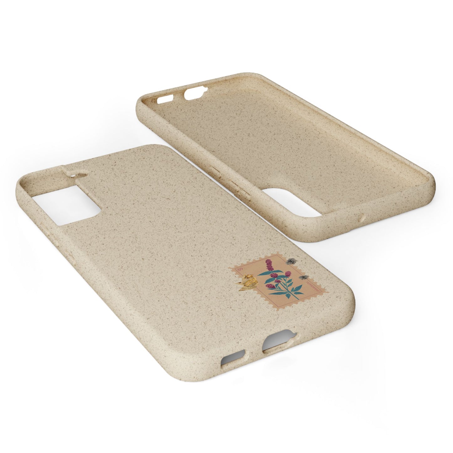 Timbre Menthe Poivrée Coque de Téléphone en Bambou Biodégradable