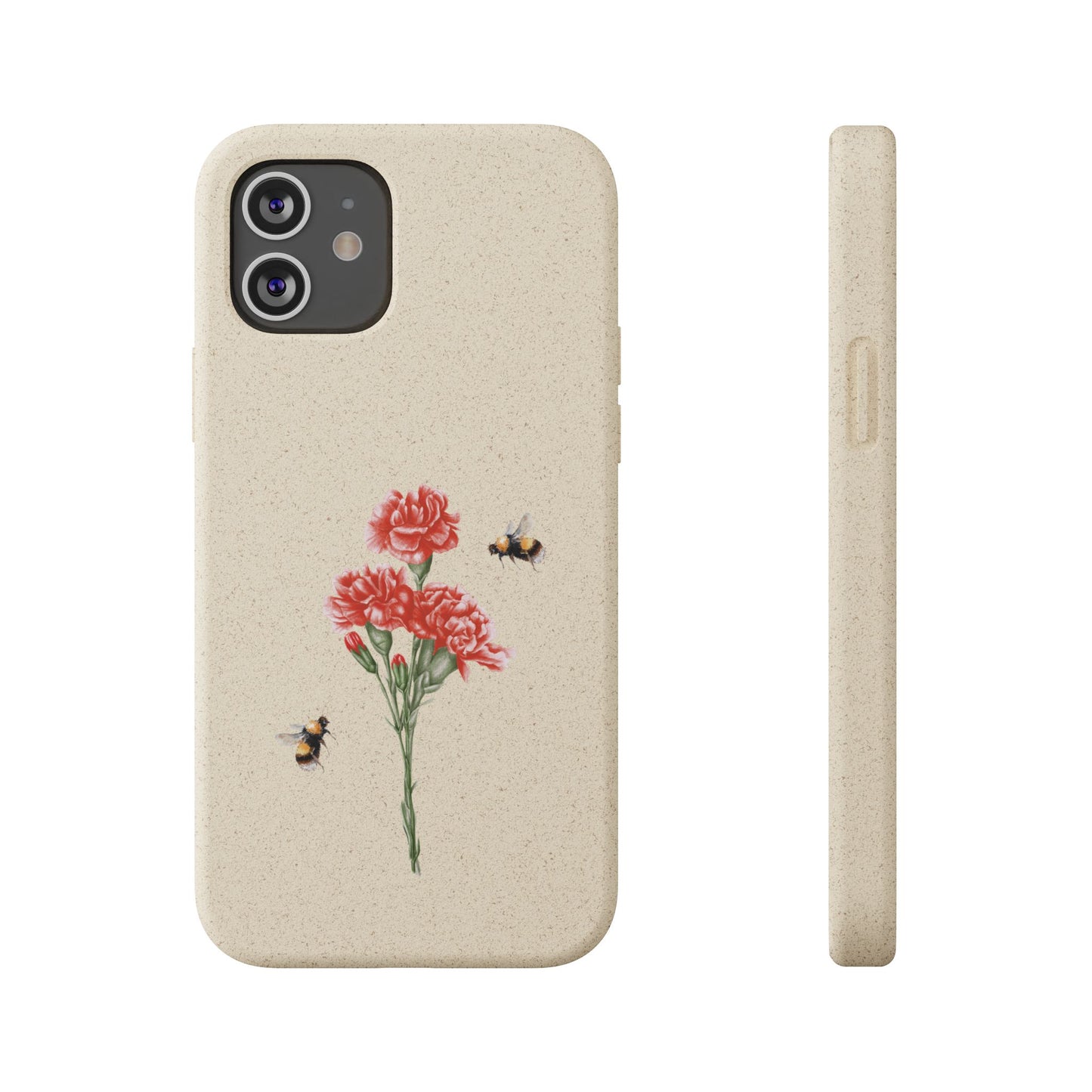 Red Carnations Biodegradable Bamboo Phone Case