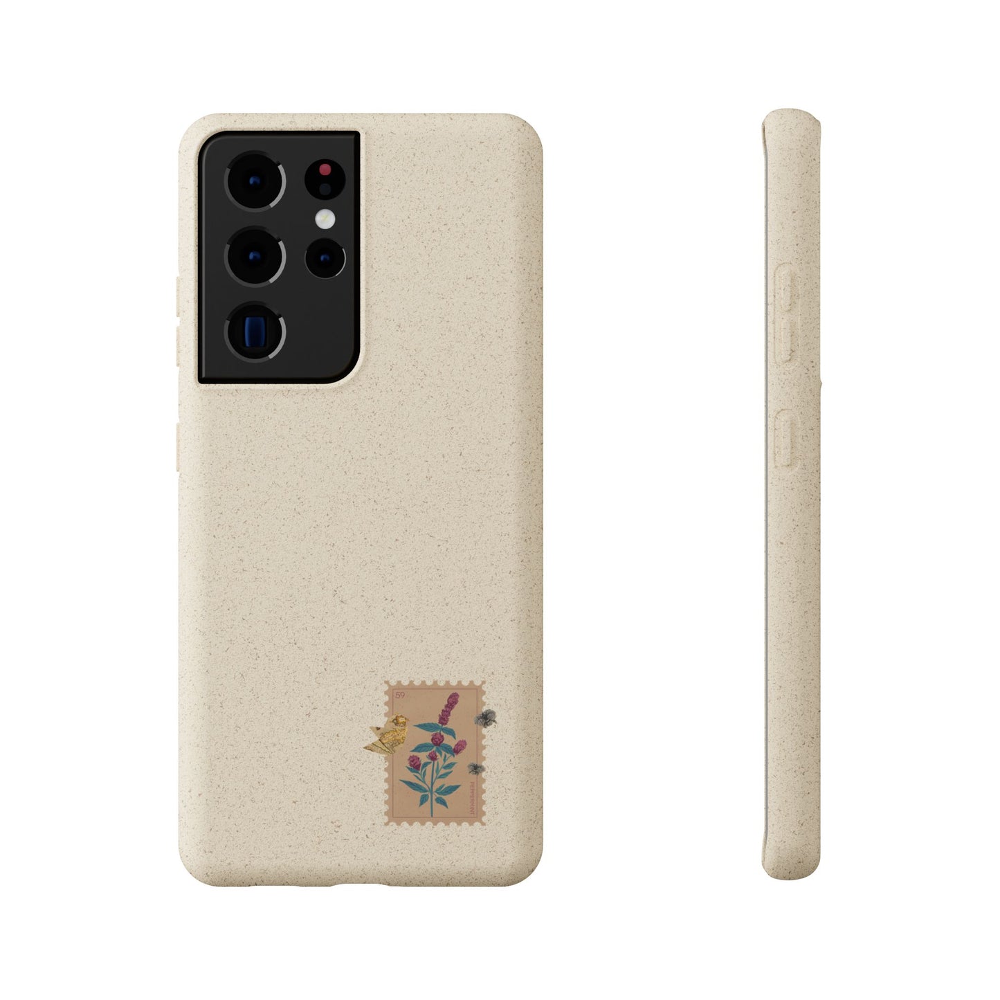 Timbre Menthe Poivrée Coque de Téléphone en Bambou Biodégradable