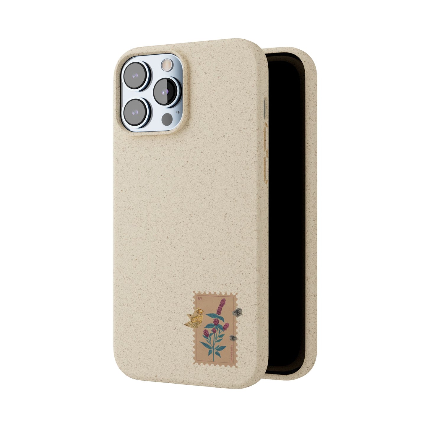 Timbre Menthe Poivrée Coque de Téléphone en Bambou Biodégradable