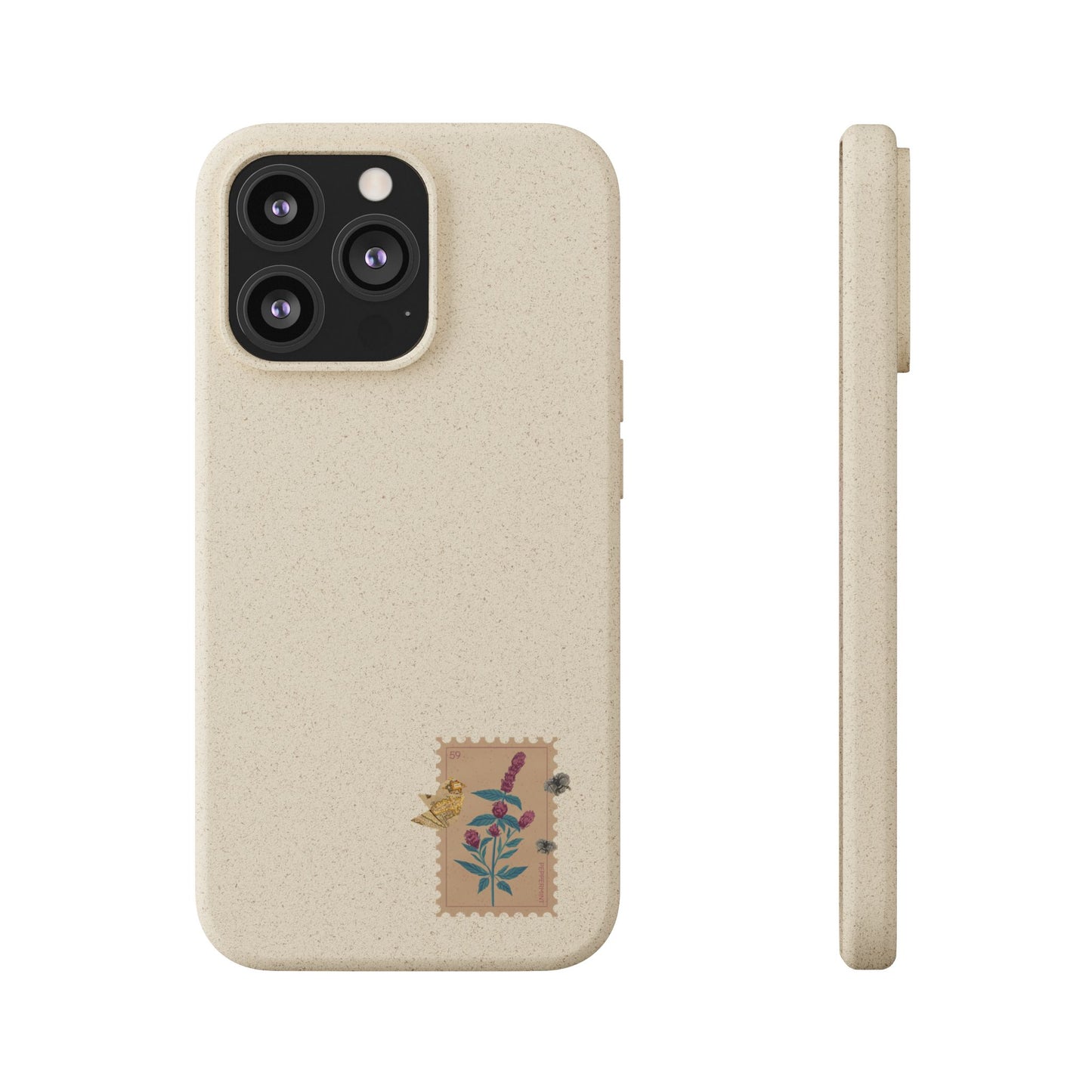 Timbre Menthe Poivrée Coque de Téléphone en Bambou Biodégradable