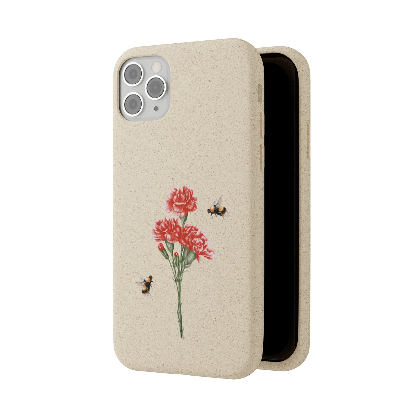 Red Carnations Biodegradable Bamboo Phone Case