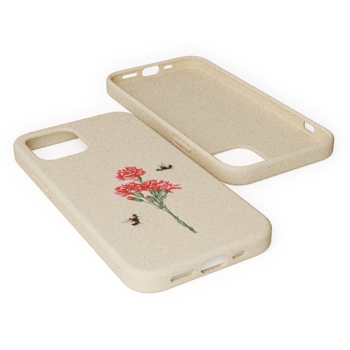 Red Carnations Biodegradable Bamboo Phone Case
