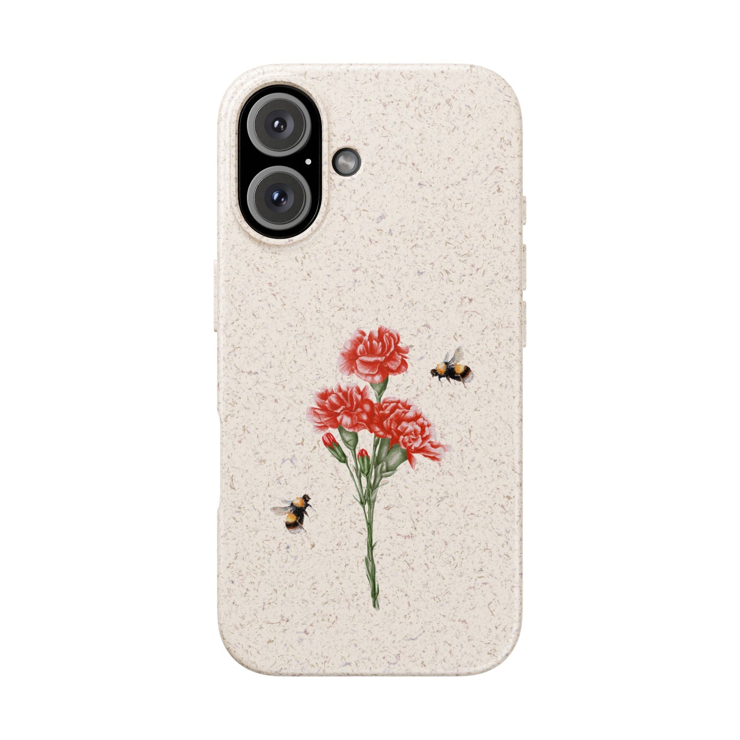 Red Carnations Biodegradable Bamboo Phone Case