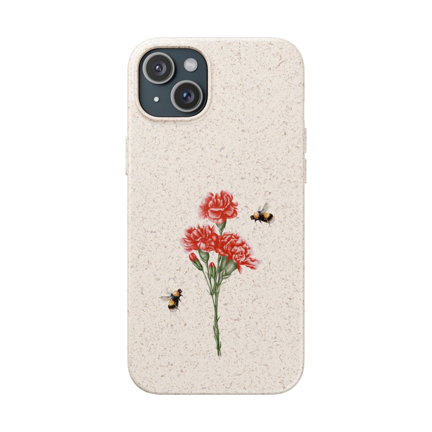 Red Carnations Biodegradable Bamboo Phone Case