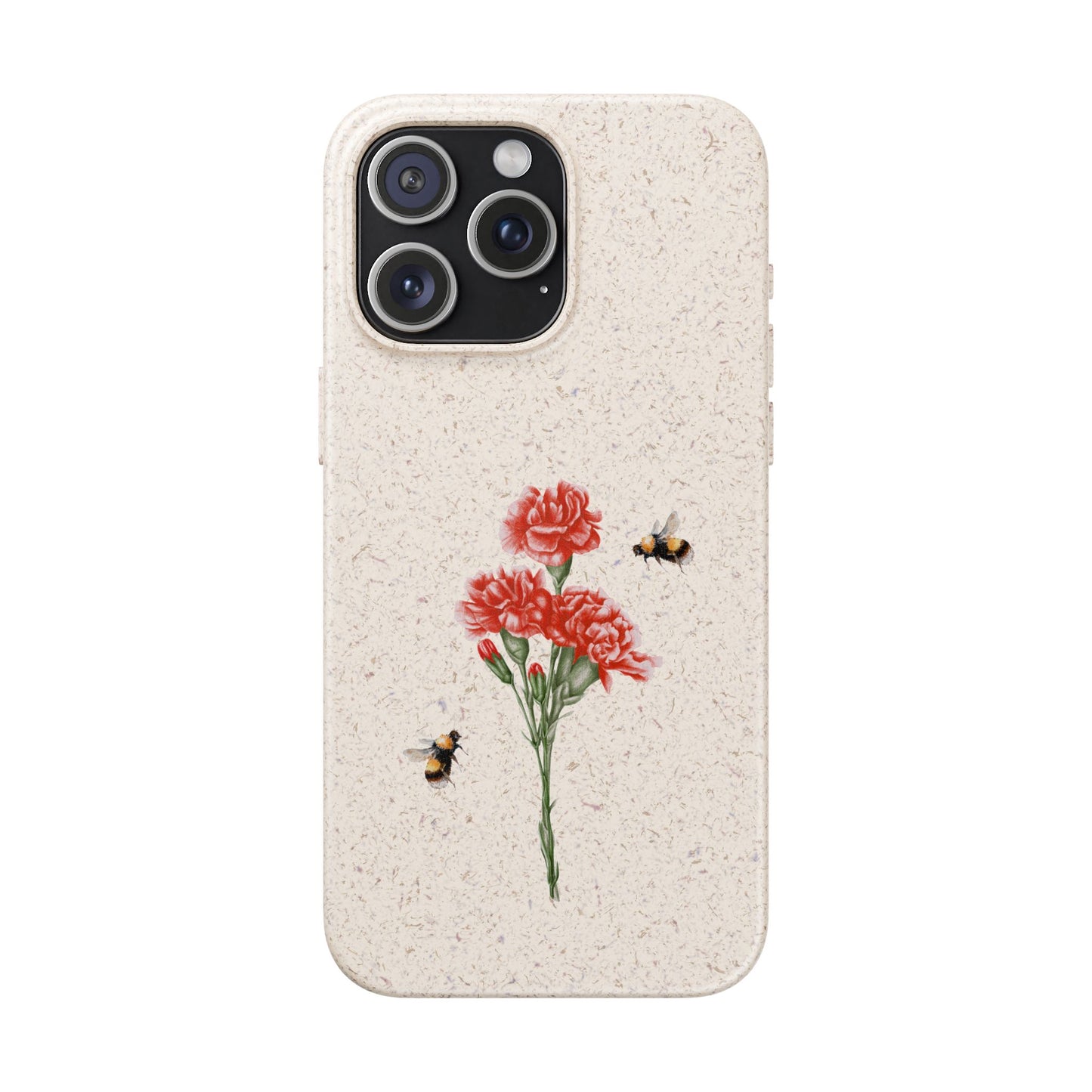 Red Carnations Biodegradable Bamboo Phone Case