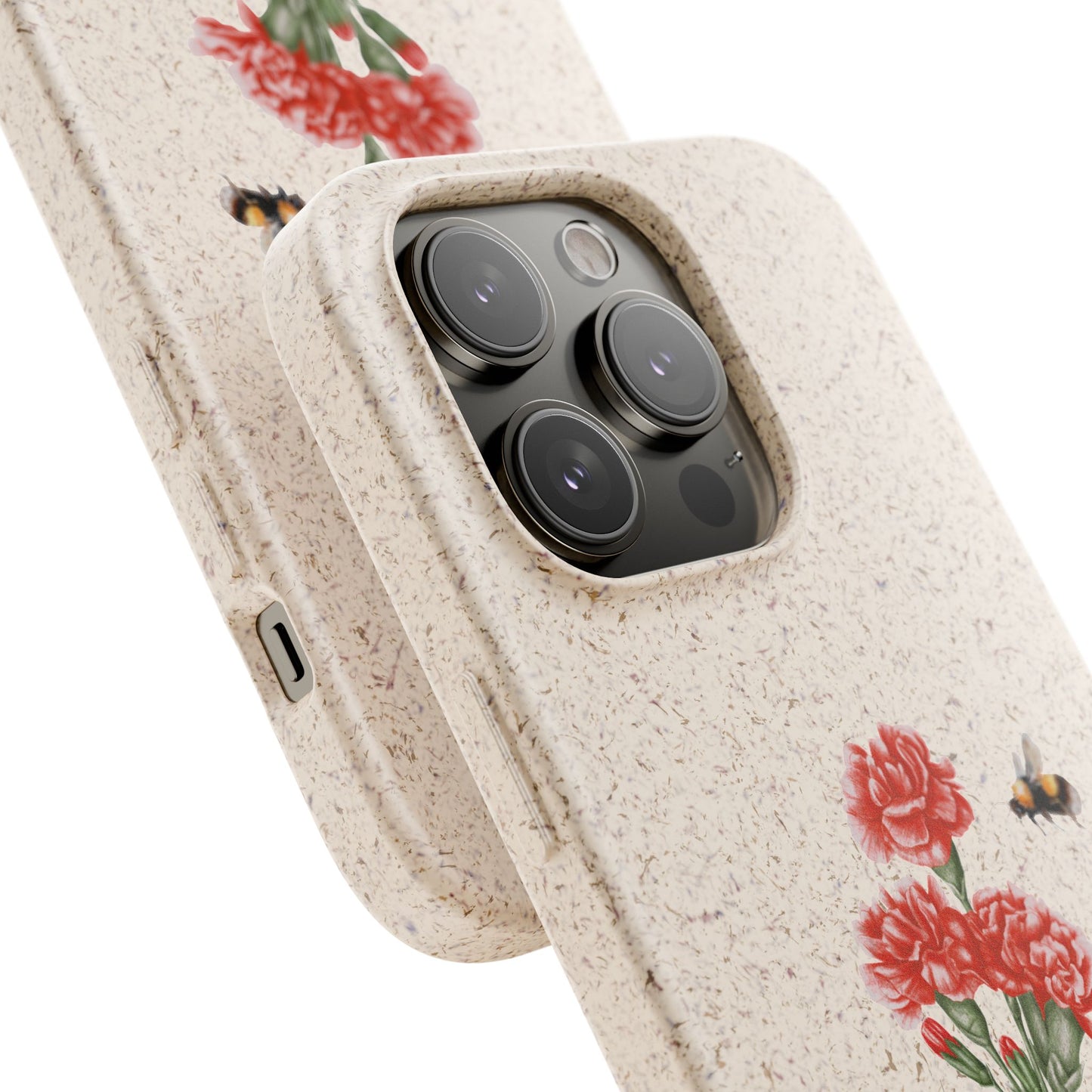 Red Carnations Biodegradable Bamboo Phone Case