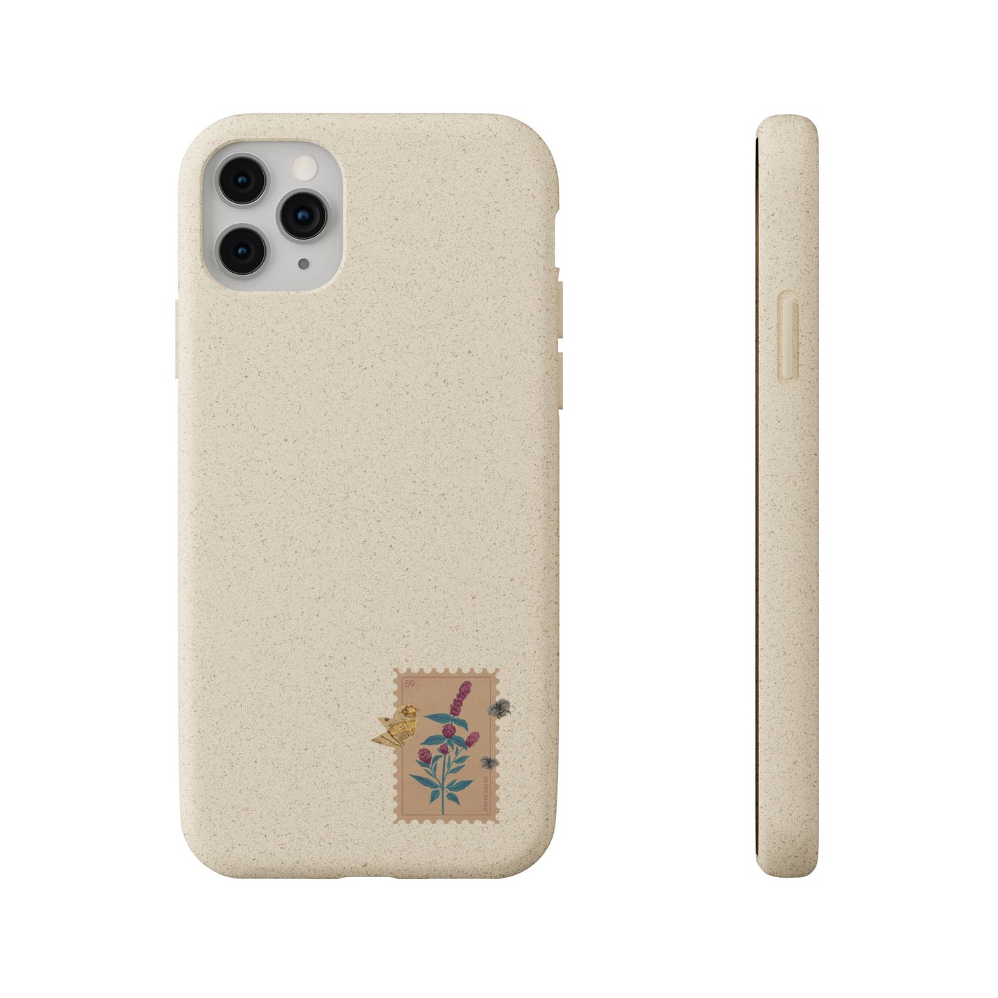 Timbre Menthe Poivrée Coque de Téléphone en Bambou Biodégradable