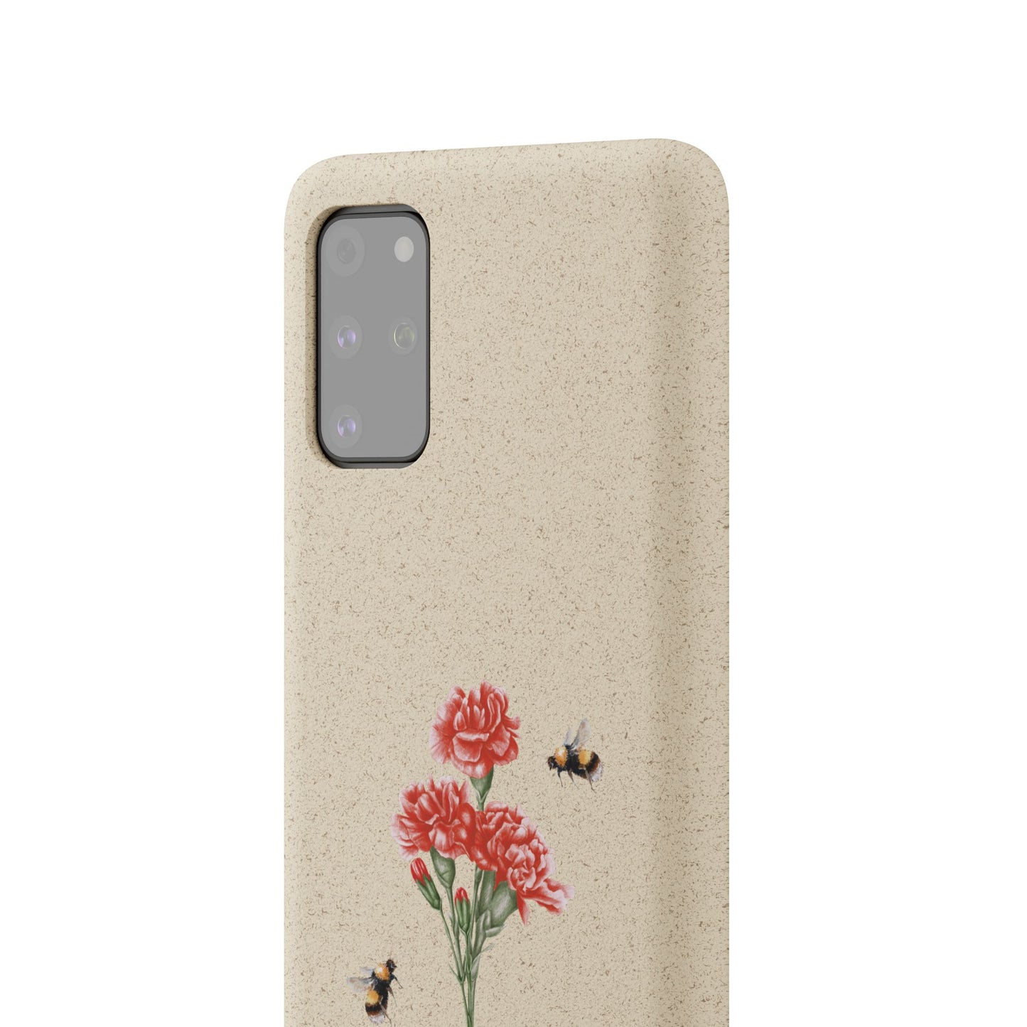 Red Carnations Biodegradable Bamboo Phone Case