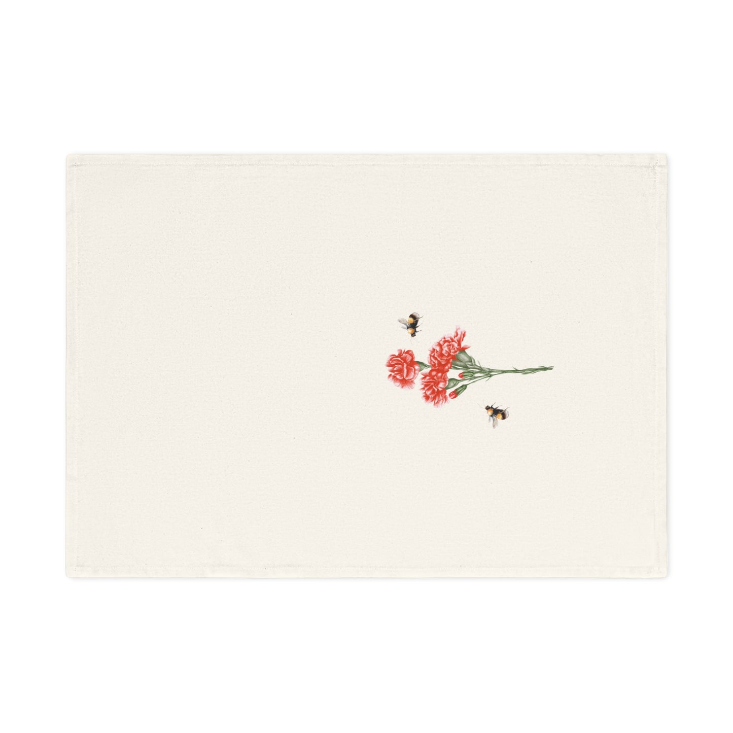 Red Carnations Organic Cotton Tea Towel