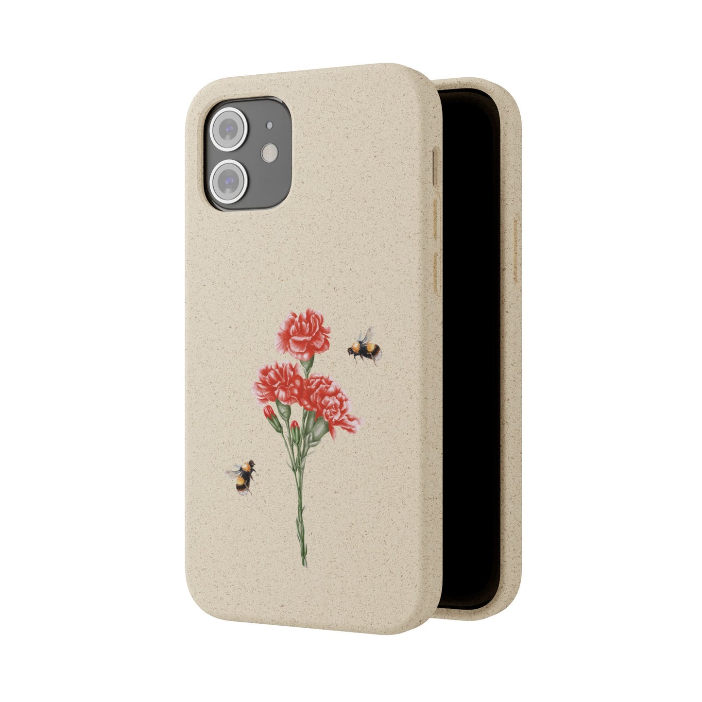 Red Carnations Biodegradable Bamboo Phone Case